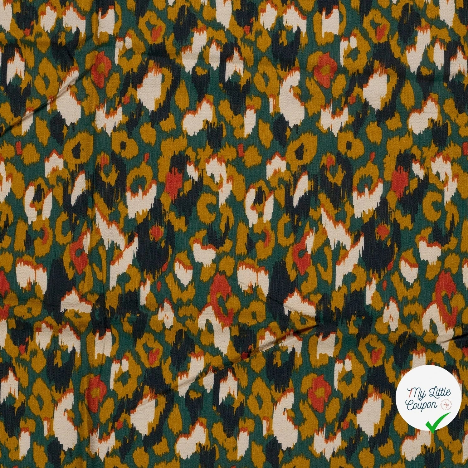 Ottoman de viscose abstrait bleu canard