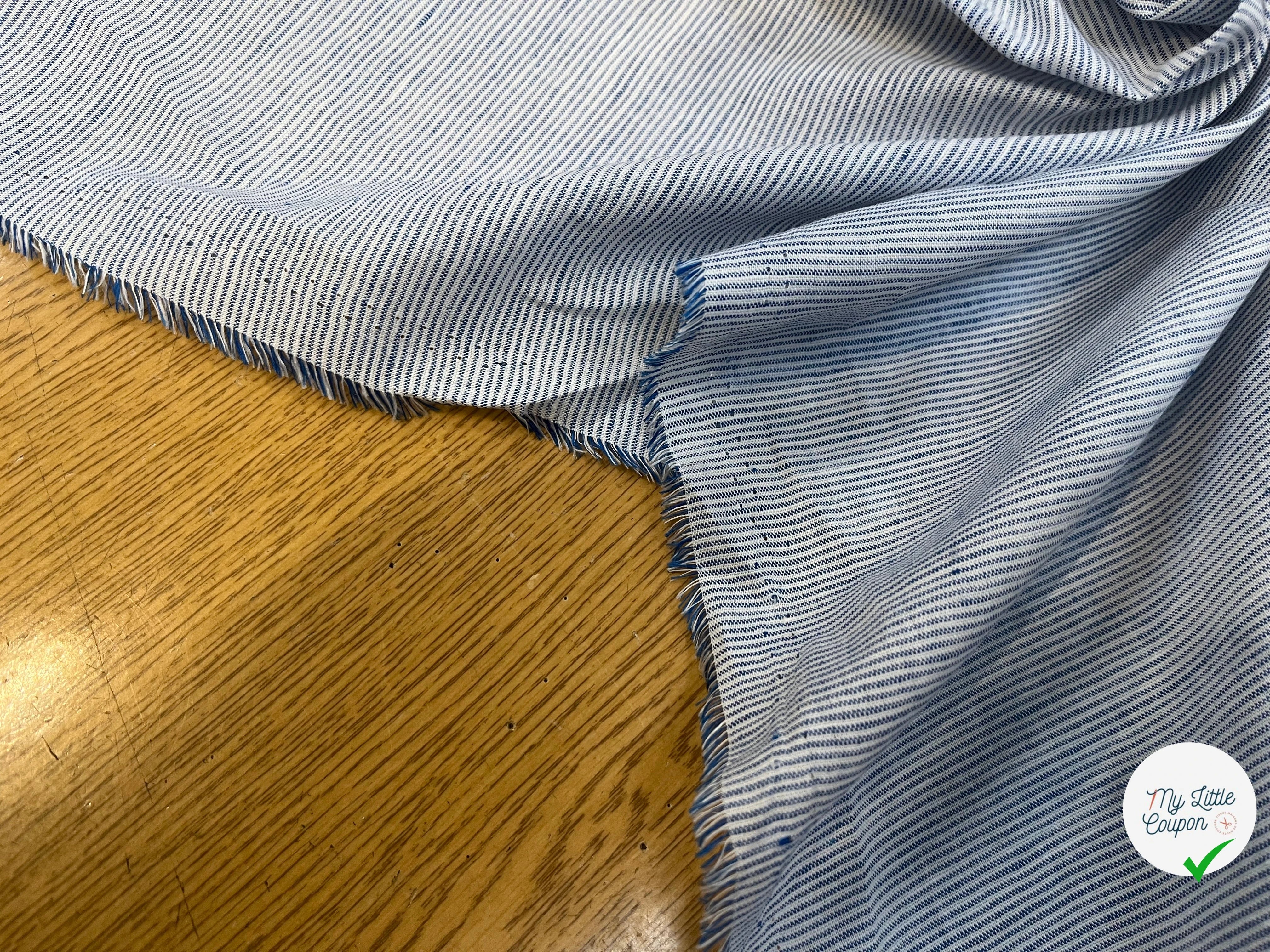 OXFORD 100% COTON BLANC À RAYURES BLEUES - My Little Coupon