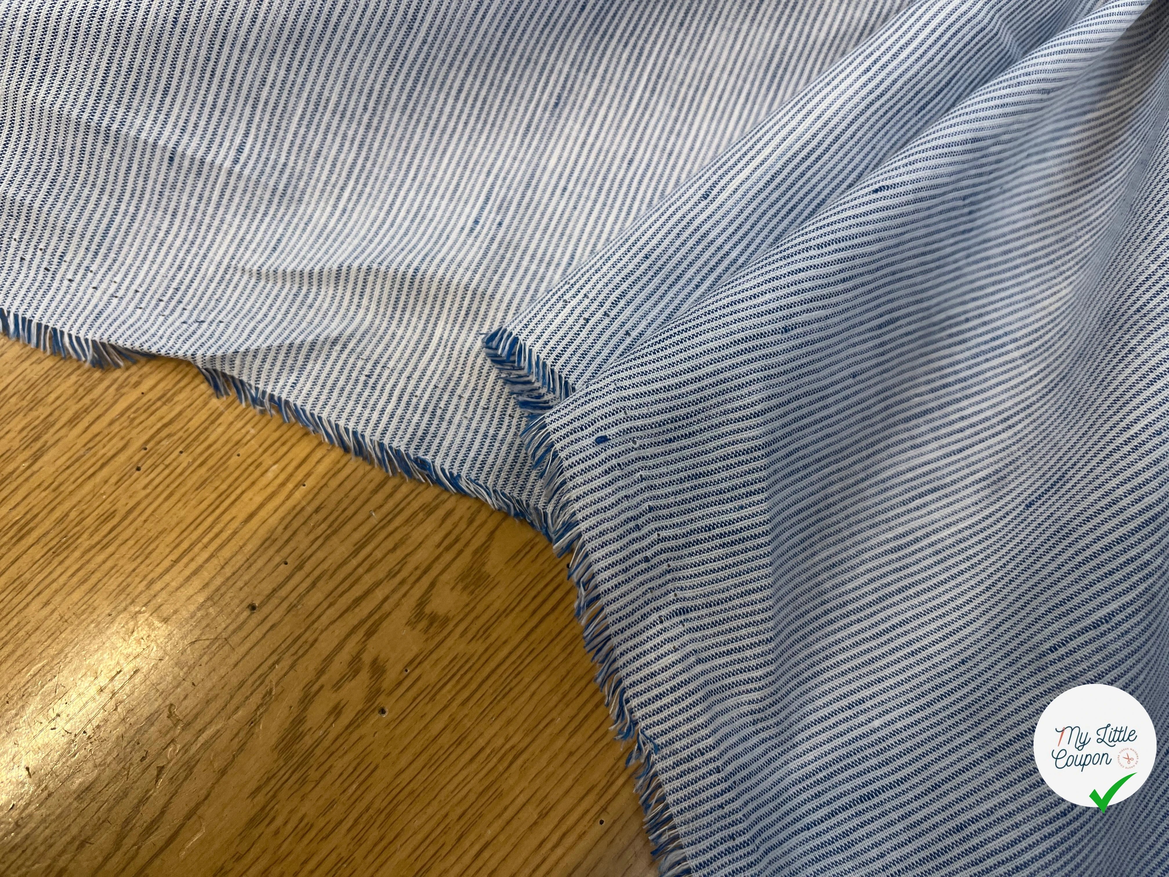 OXFORD 100% COTON BLANC À RAYURES BLEUES - My Little Coupon