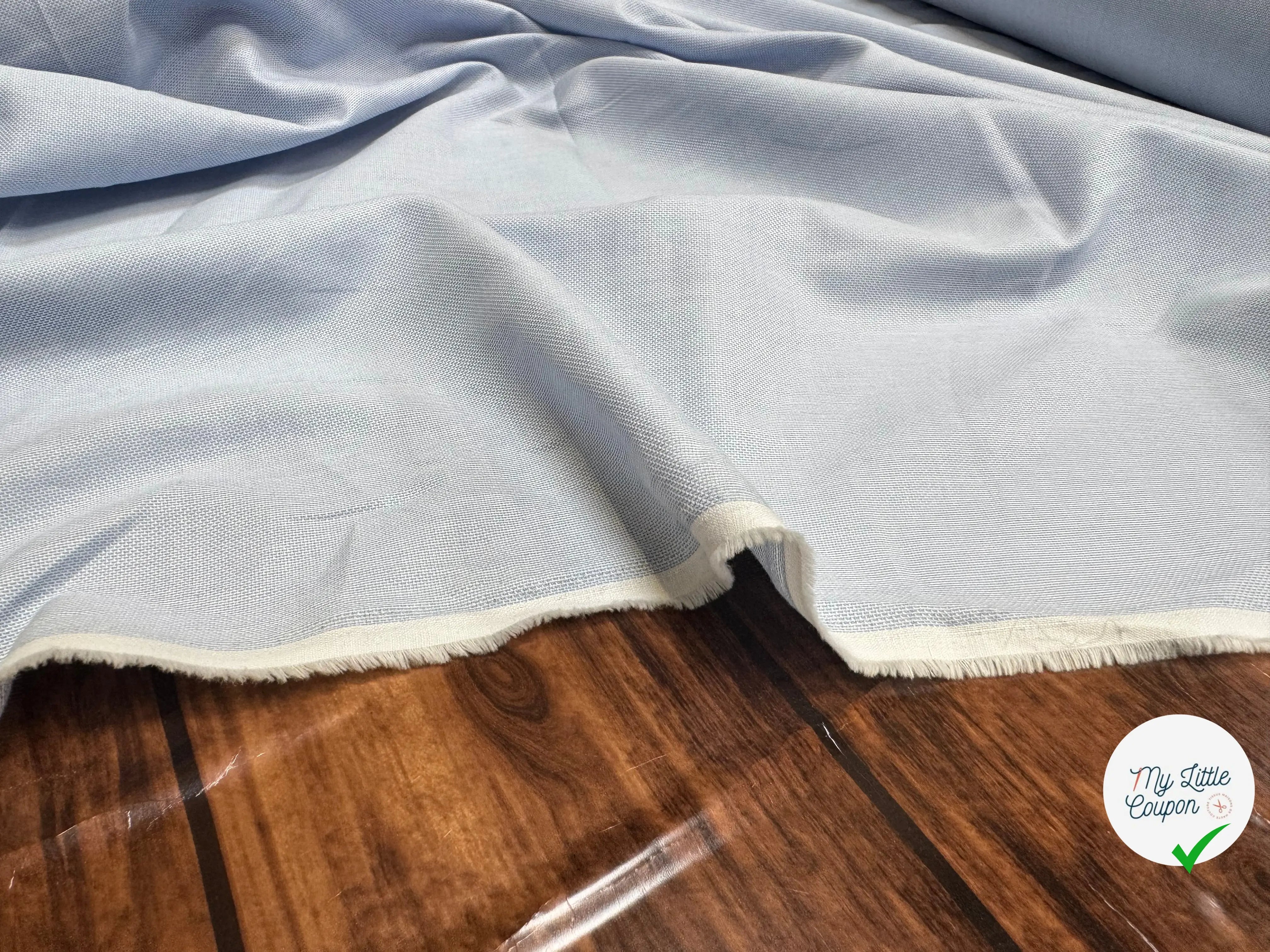 OXFORD COTON BLANC ET BLEU CLAIR - My Little Coupon