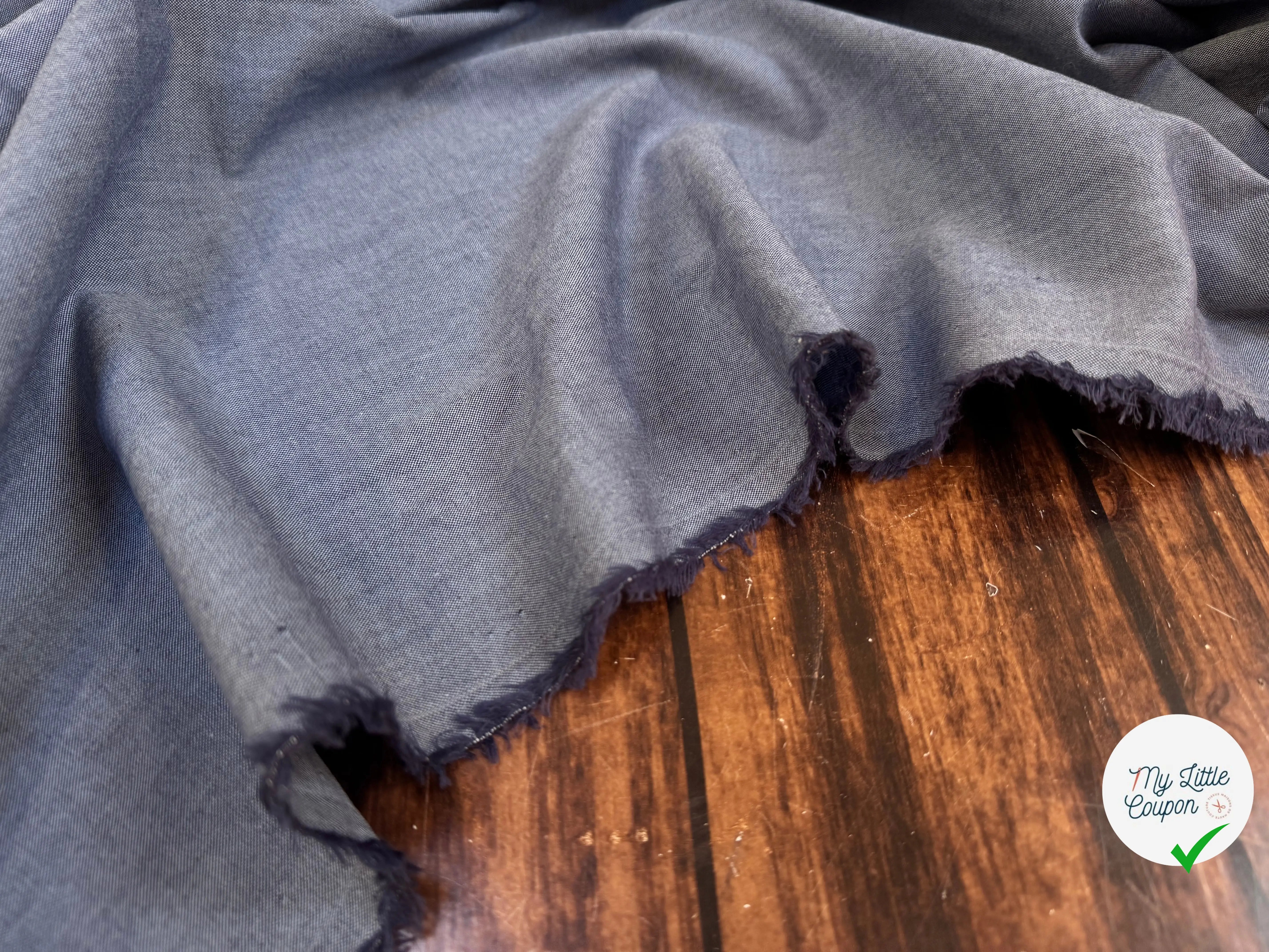OXFORD DE COTON BLEU GRIS - My Little Coupon