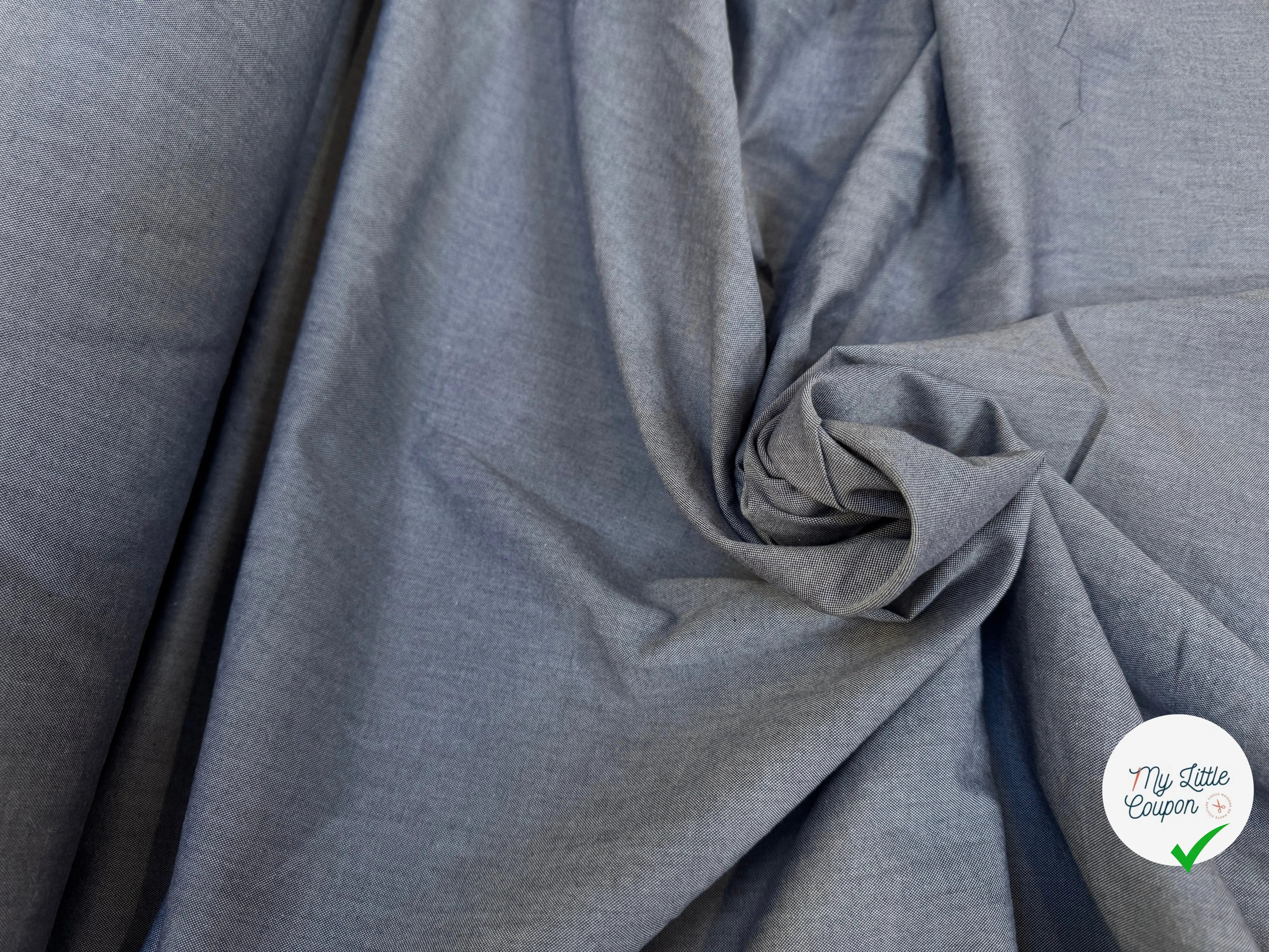 OXFORD DE COTON BLEU GRIS - My Little Coupon