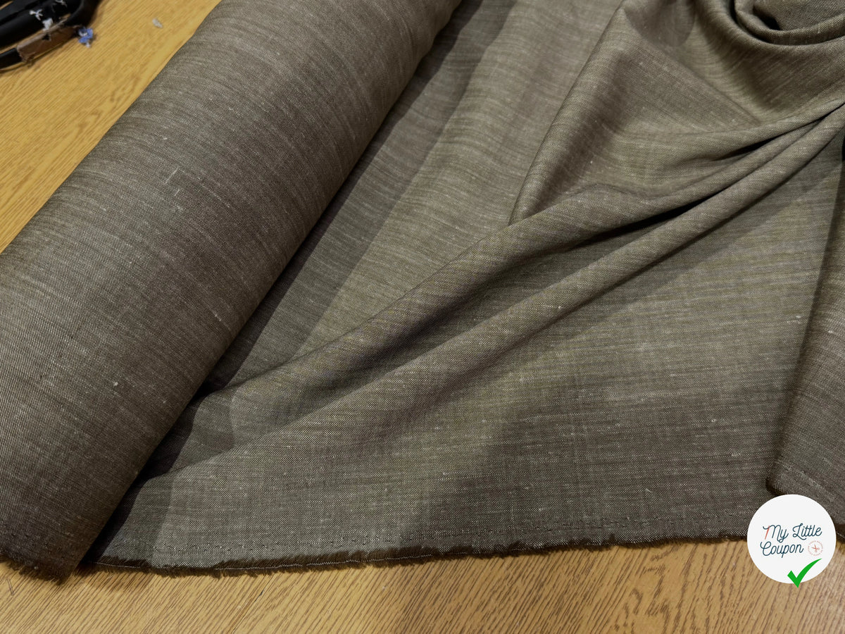OXFORD DE LIN ET LAINE BEIGE MARRONNÉ - My Little Coupon