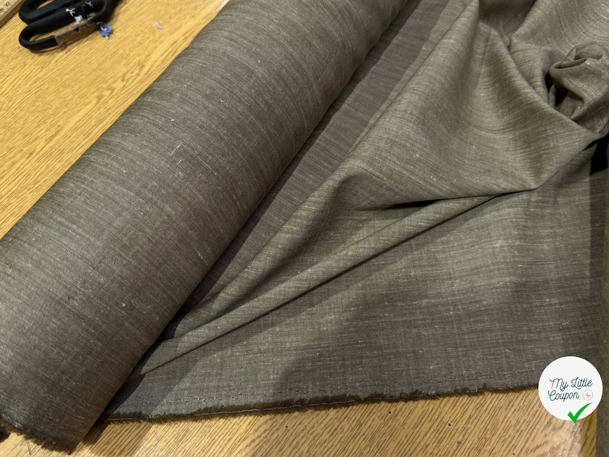 OXFORD DE LIN ET LAINE BEIGE MARRONNÉ - My Little Coupon