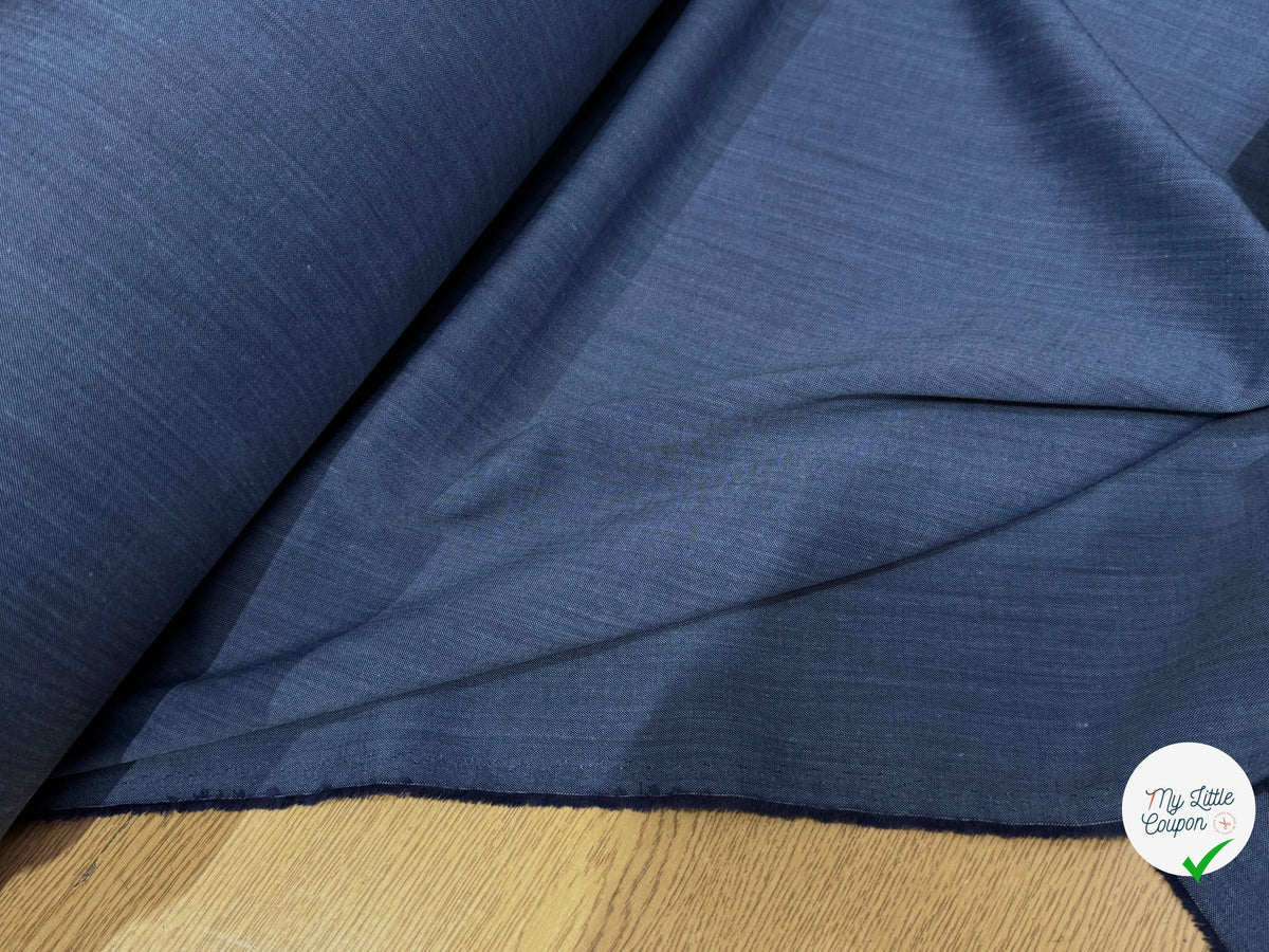 OXFORD DE LIN ET LAINE BLEU DENIM - My Little Coupon