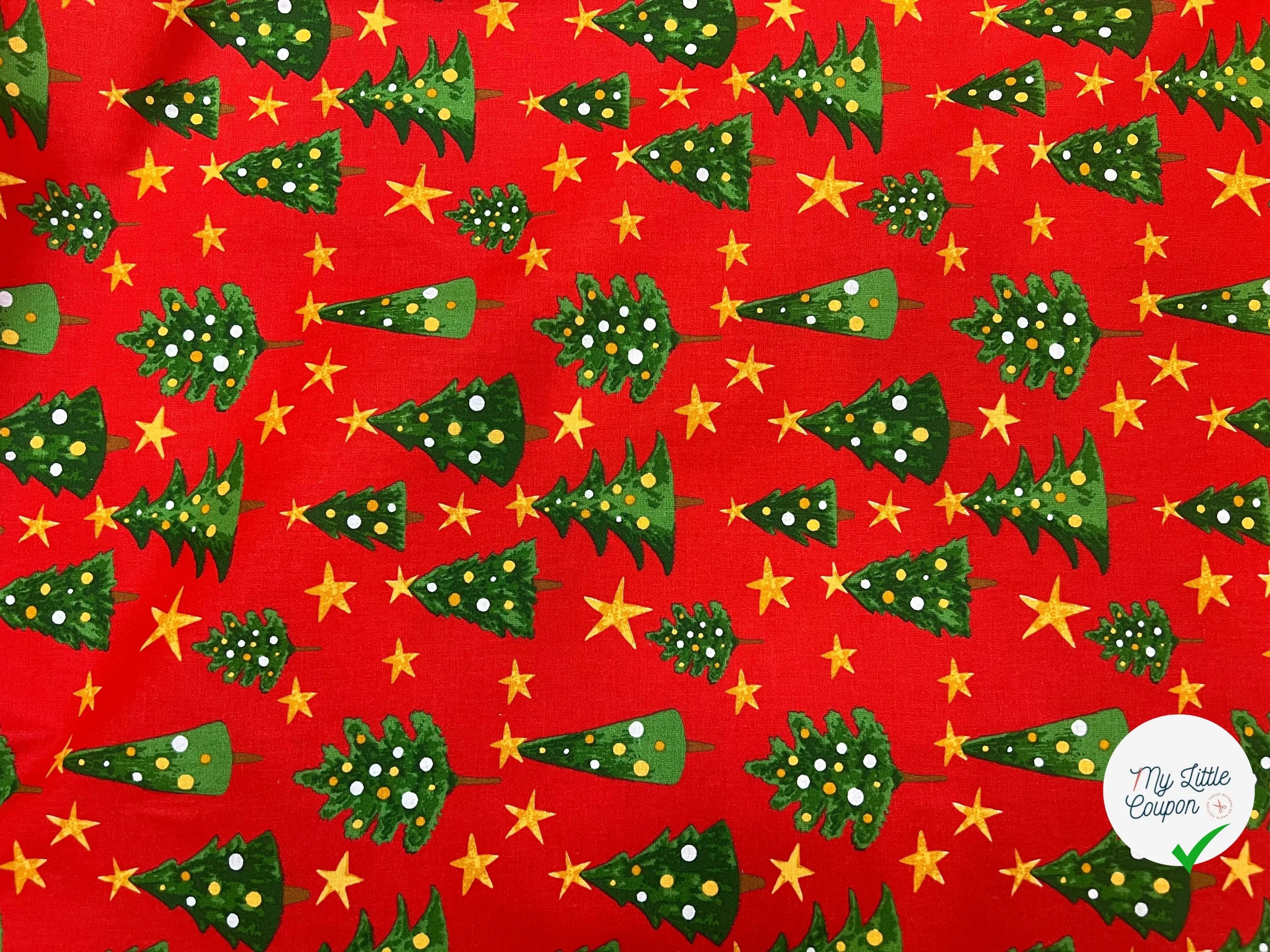 PERCALE COTON SOLVEIG ROUGE PRINT - My Little Coupon