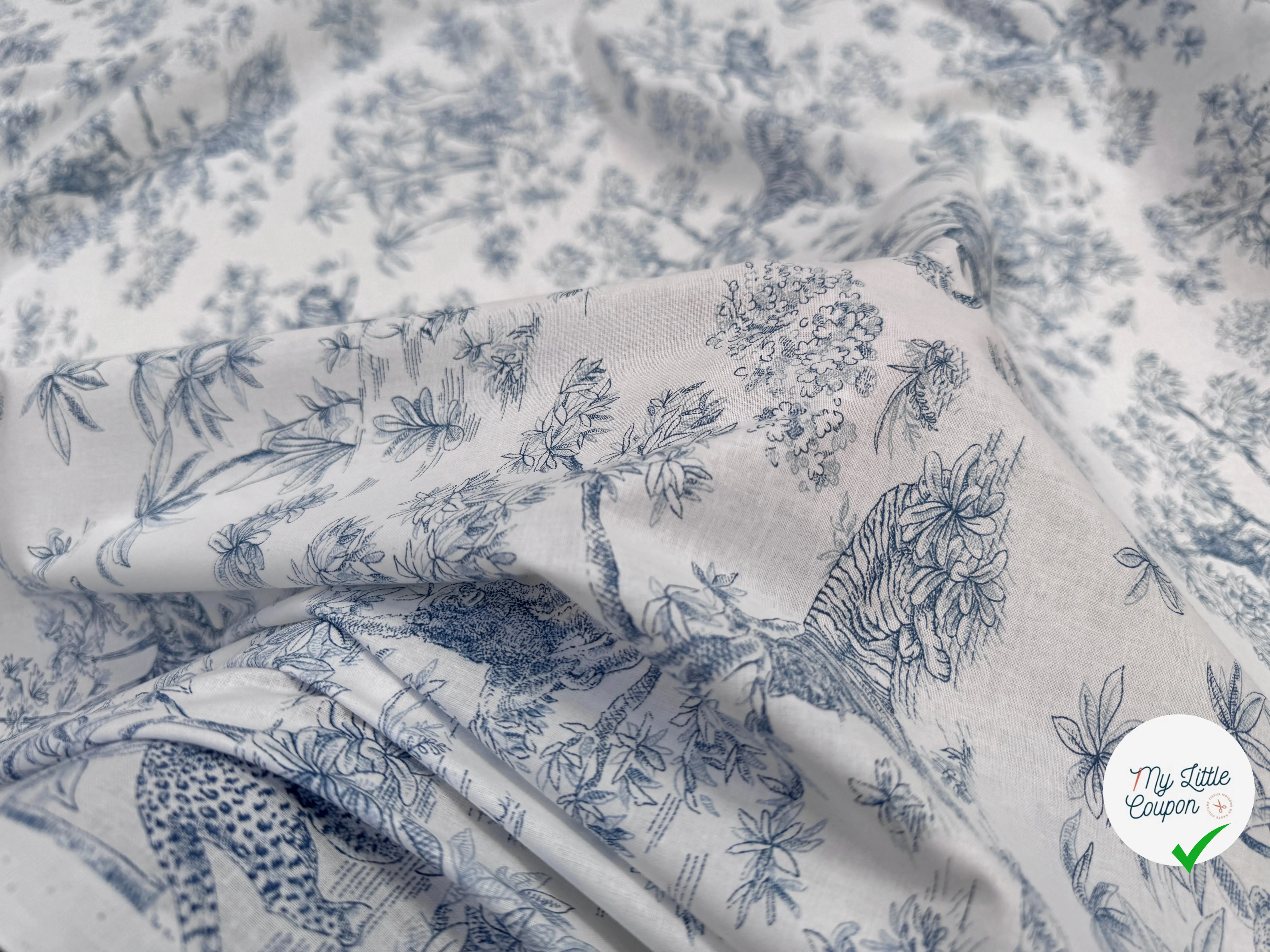 PERCALE DE COTON ACAJOU BLEU - My Little Coupon