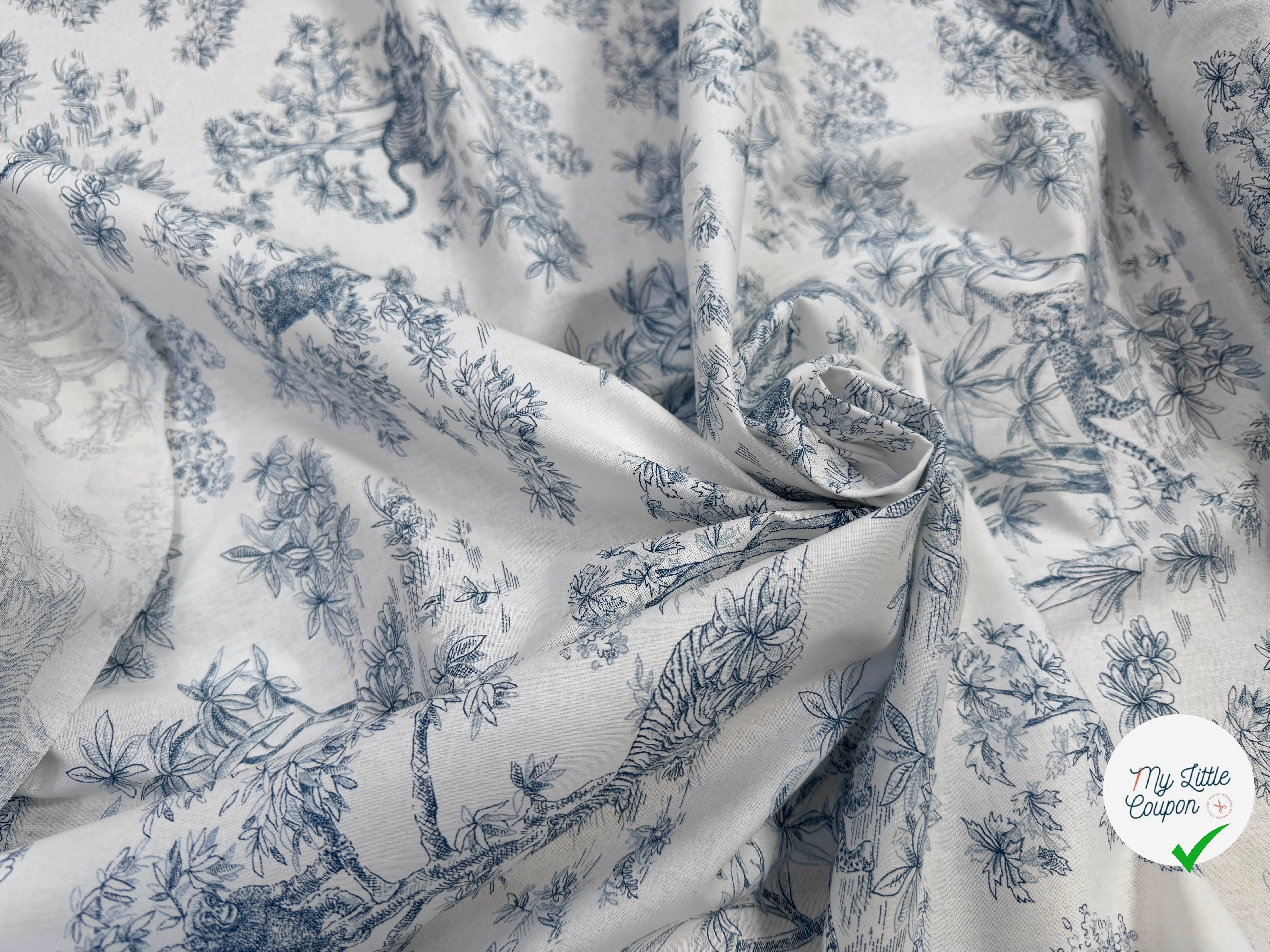 PERCALE DE COTON ACAJOU BLEU - My Little Coupon