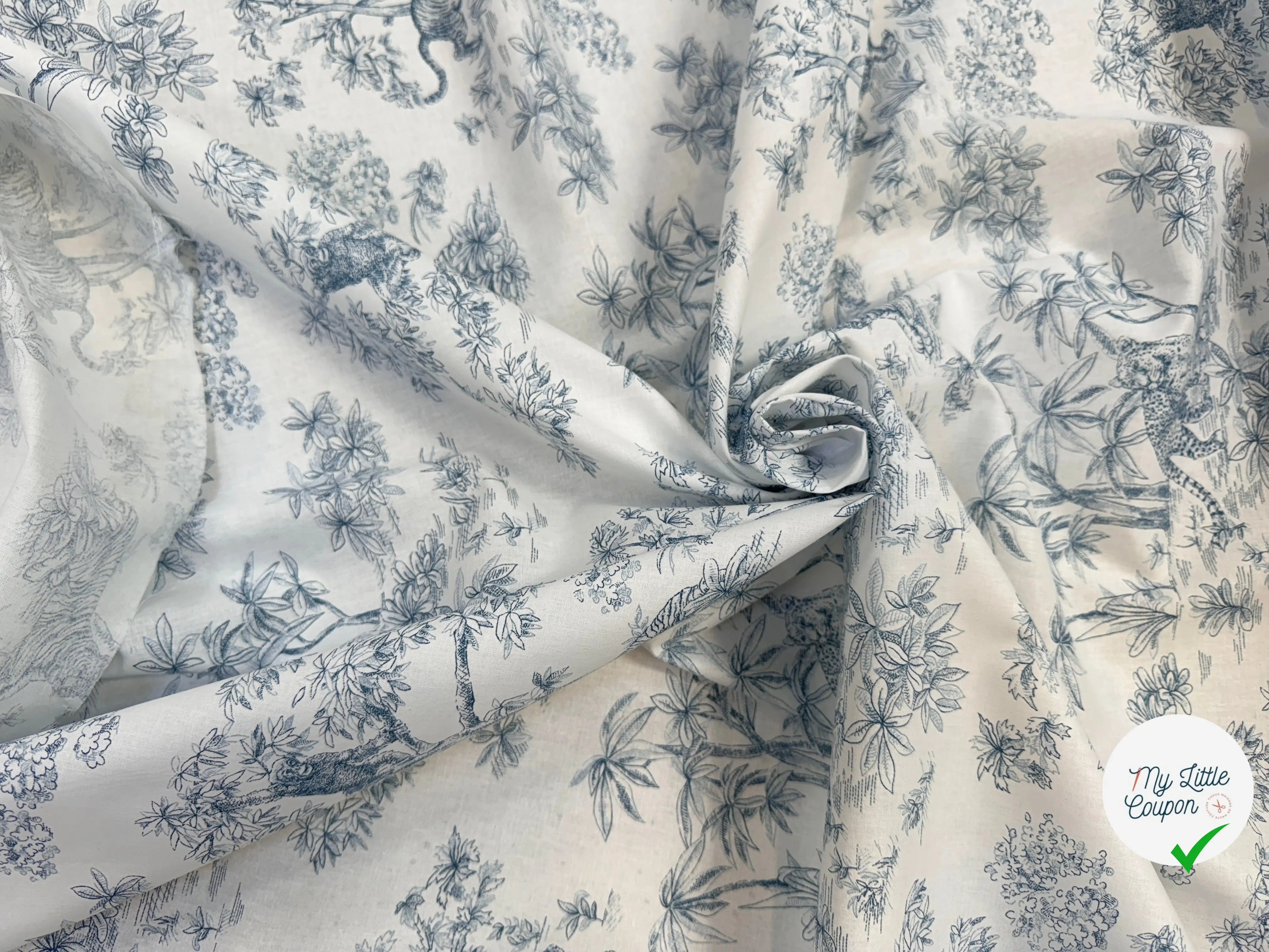 PERCALE DE COTON ACAJOU BLEU - My Little Coupon