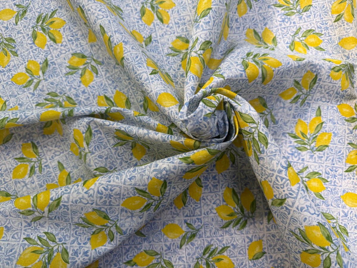 PERCALE DE COTON ALGARVE BLEU 150 CM - My Little Coupon