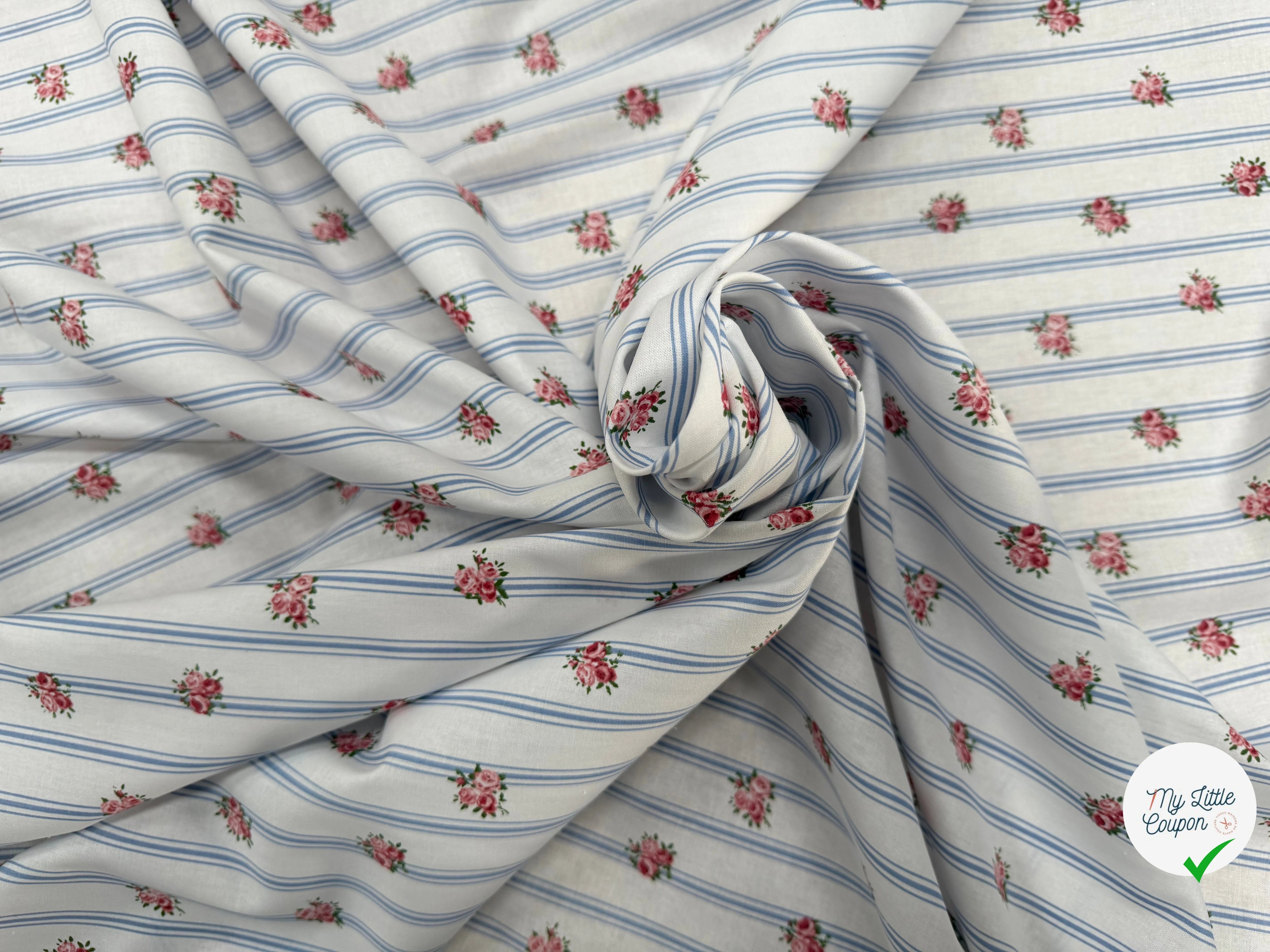 PERCALE DE COTON BATIFOLLE BLEU 150 CM - My Little Coupon