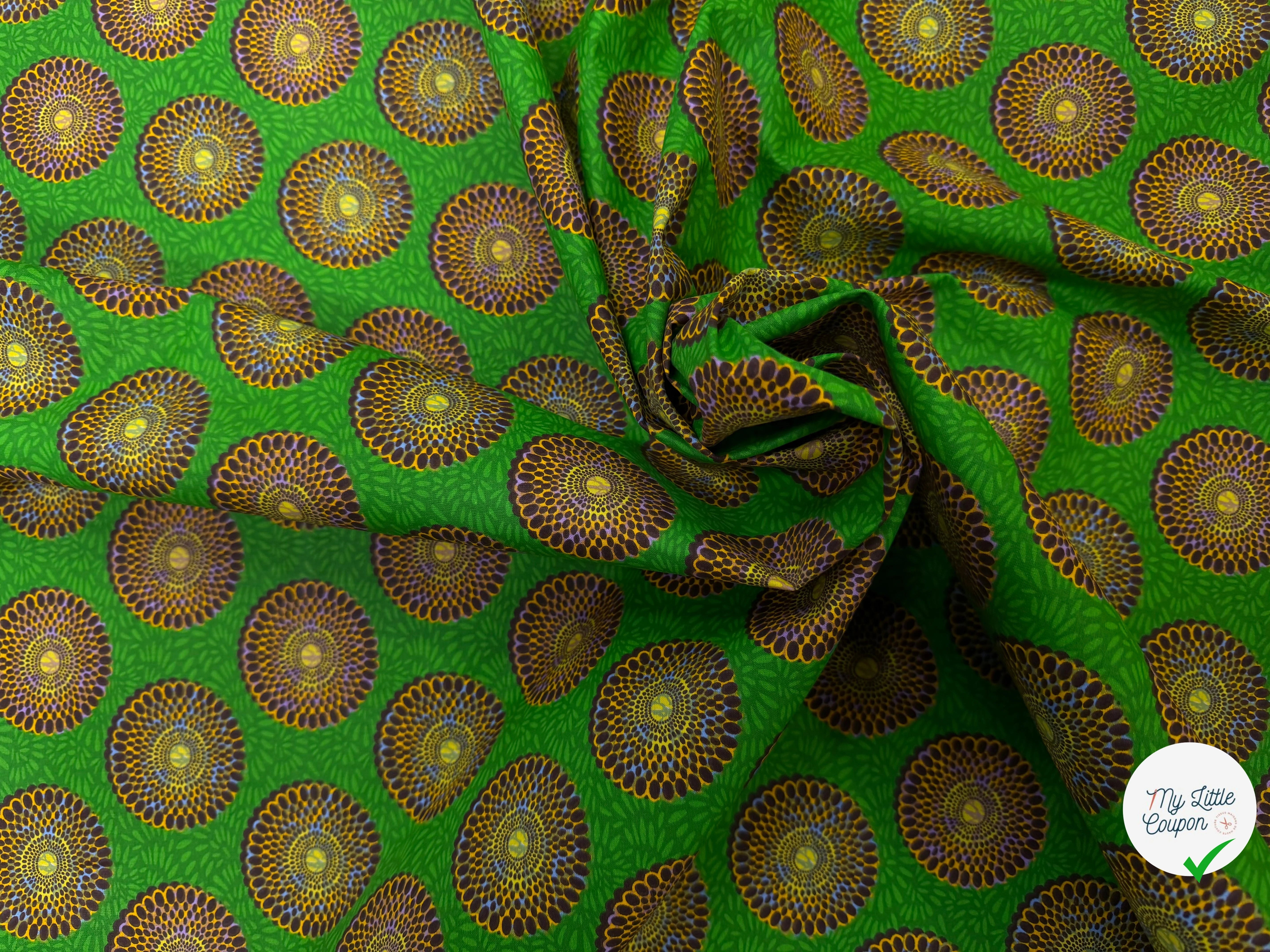 PERCALE DE COTON BAZIN VERT 150 CM - My Little Coupon