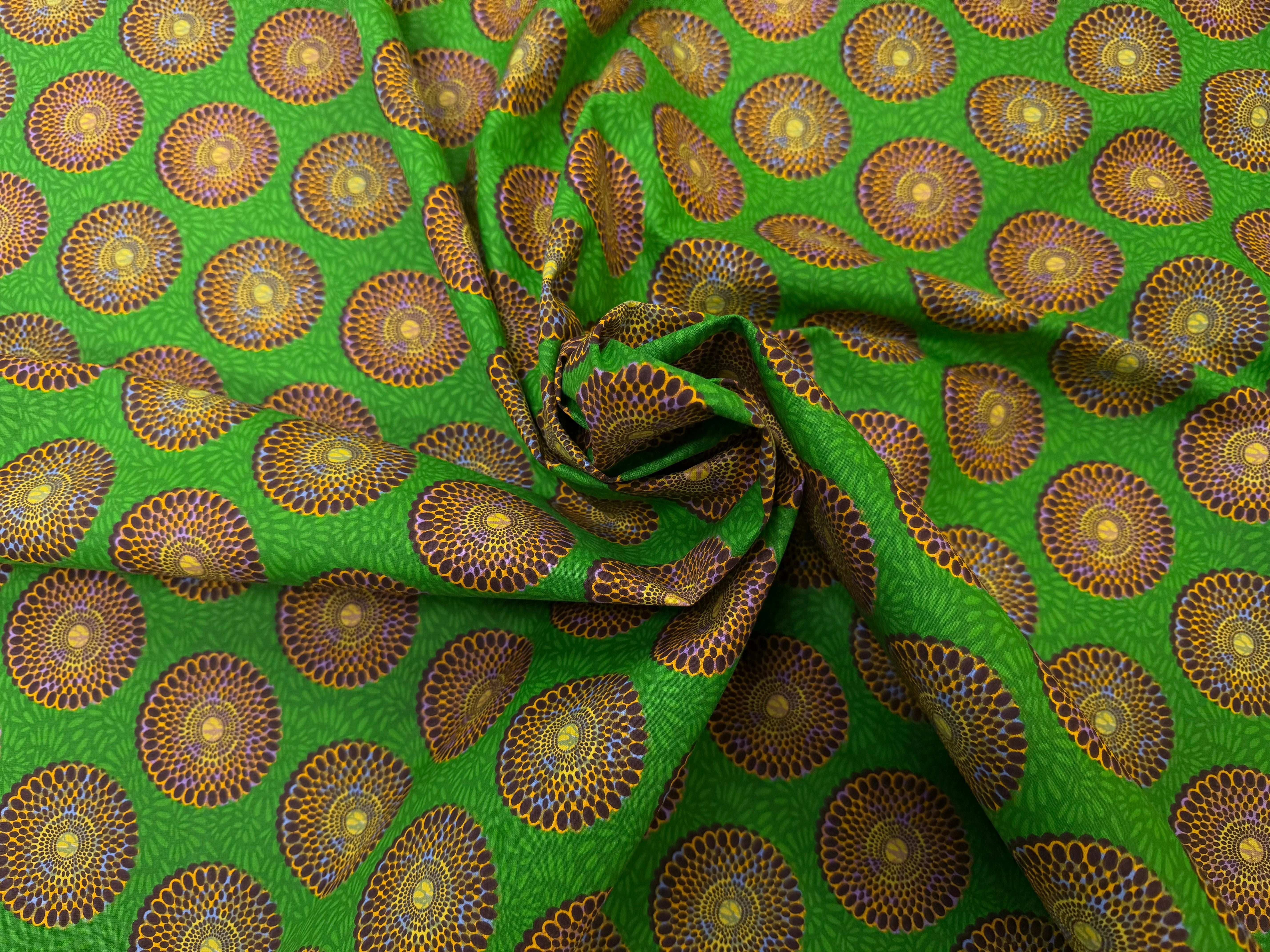 PERCALE DE COTON BAZIN VERT 150 CM - My Little Coupon