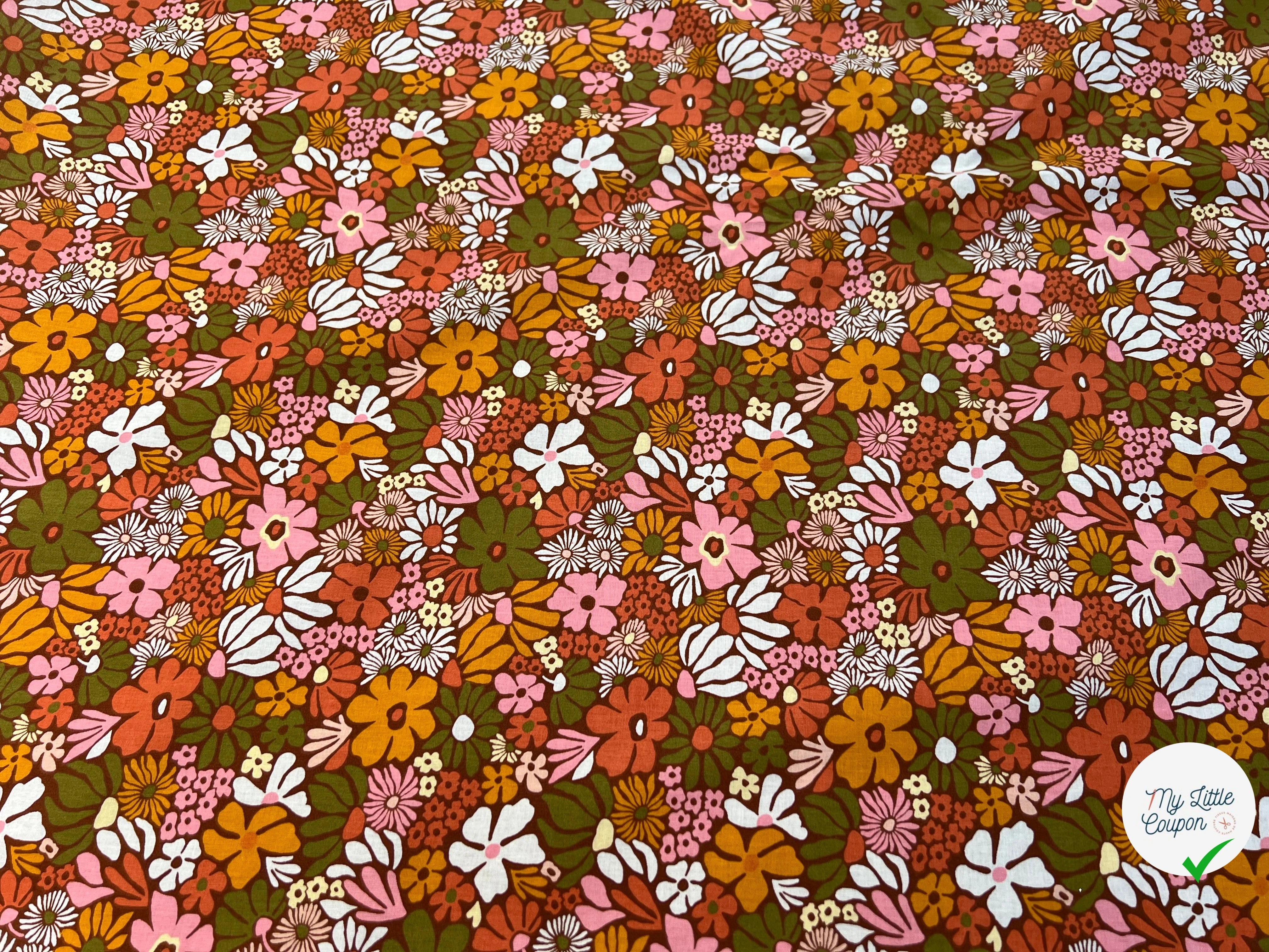 PERCALE DE COTON BEGONIA KAKI 150 CM - My Little Coupon