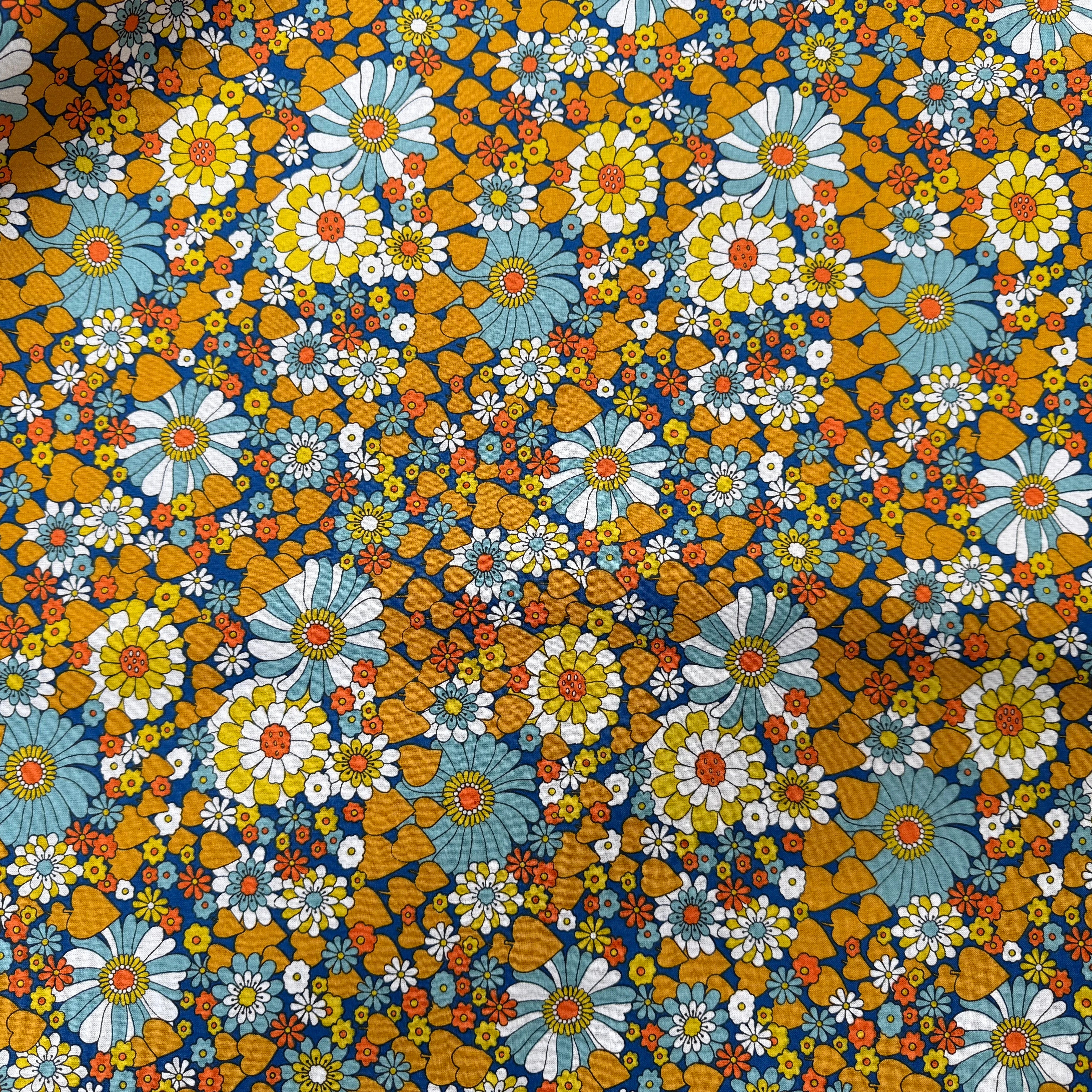 PERCALE DE COTON CHILL JAUNE BLEU 150 CM - My Little Coupon