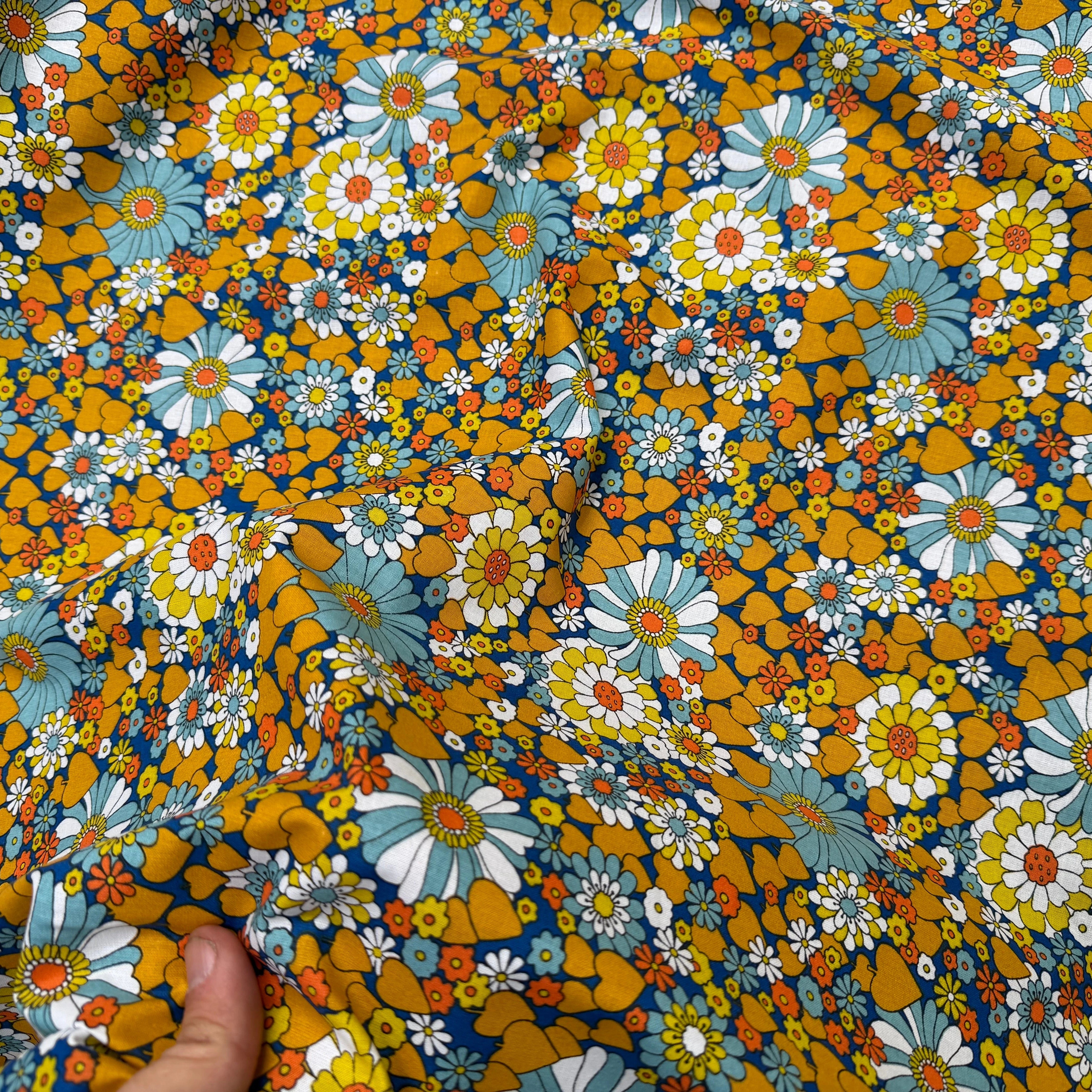 PERCALE DE COTON CHILL JAUNE BLEU 150 CM - My Little Coupon