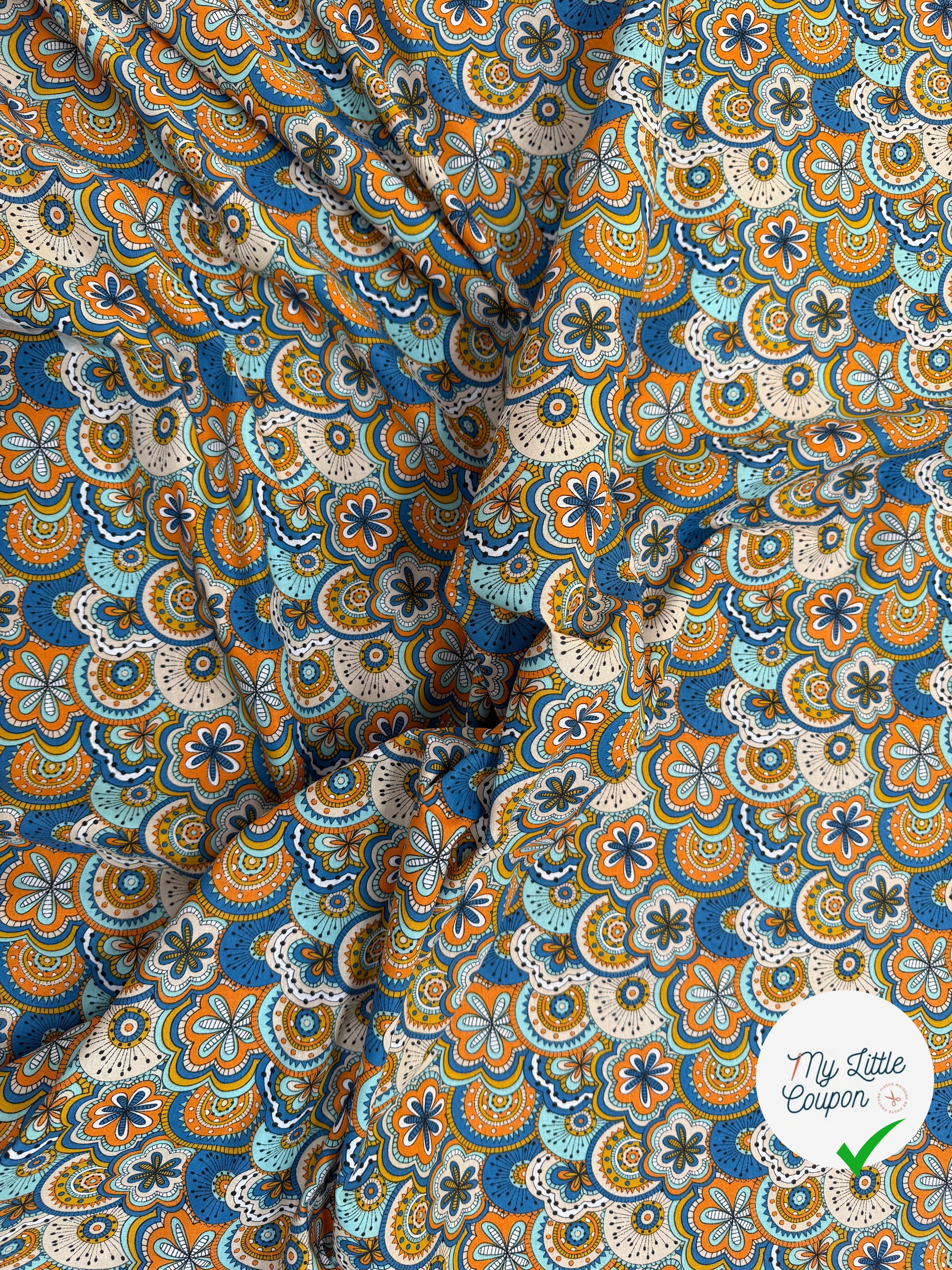 PERCALE DE COTON CHIMERE BLEU 150 CM - My Little Coupon