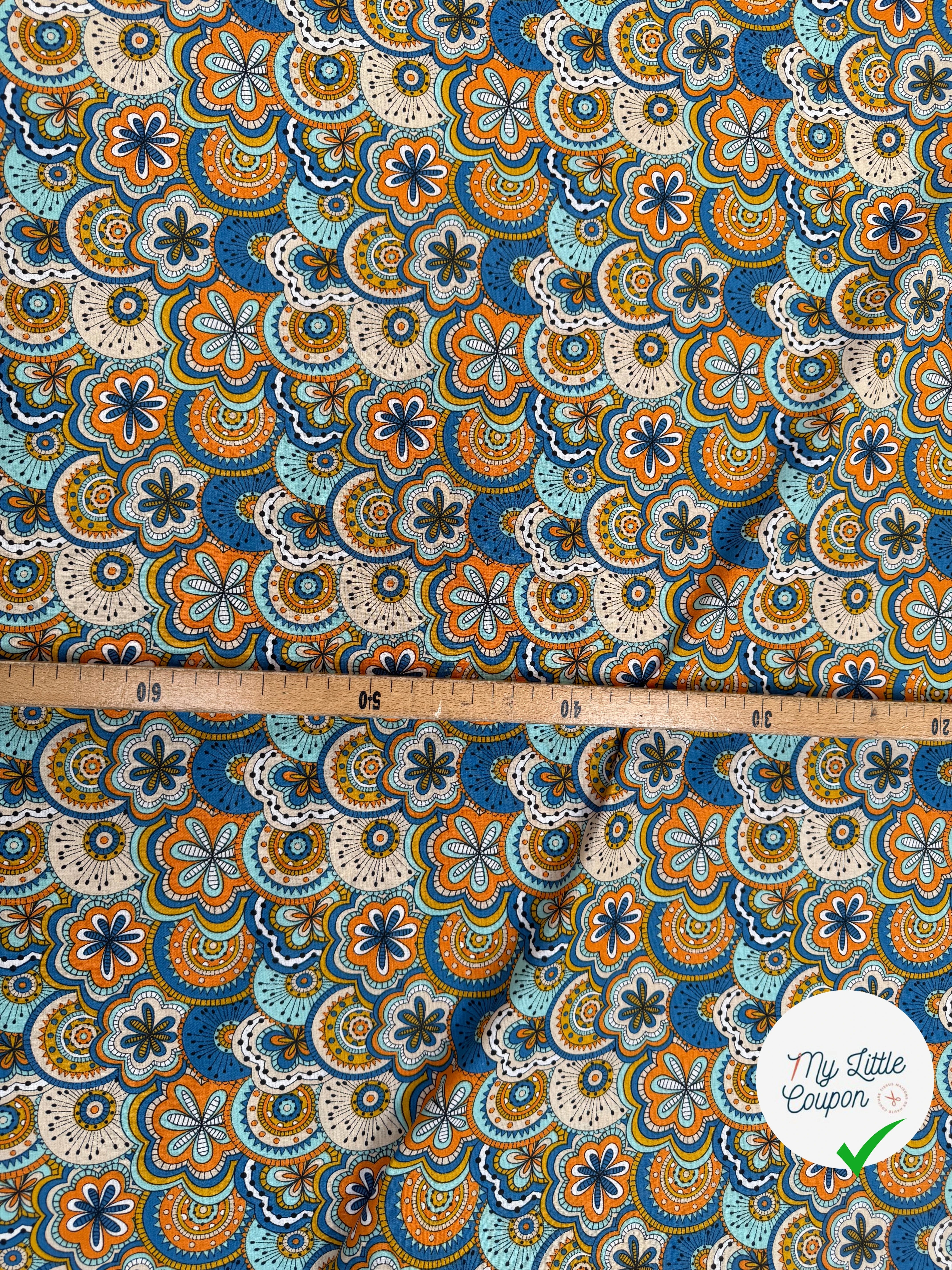 PERCALE DE COTON CHIMERE BLEU 150 CM - My Little Coupon