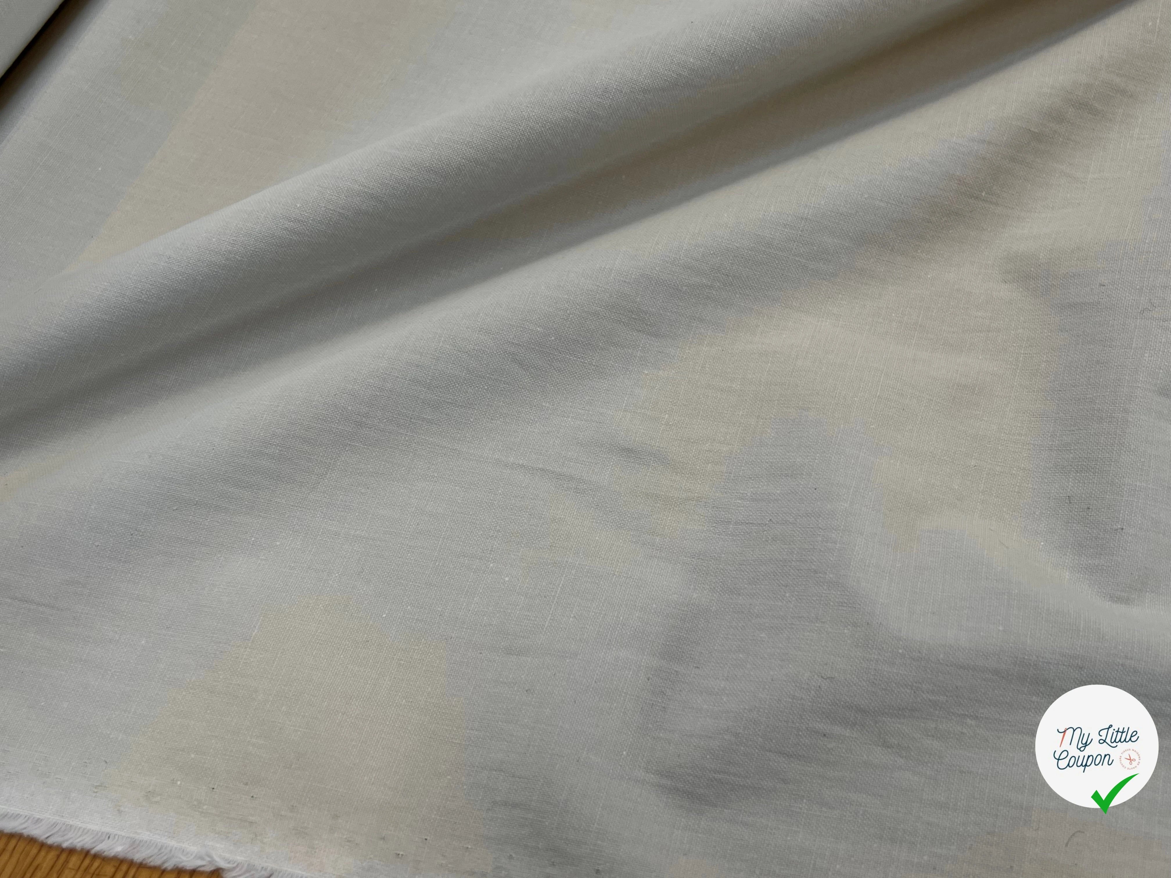 PERCALE DE COTON CHINTZÉ VILNIUS UNE FACE VANILLE ET L'AUTRE BLANC LÉGÈREMENT CASSÉ - My Little Coupon