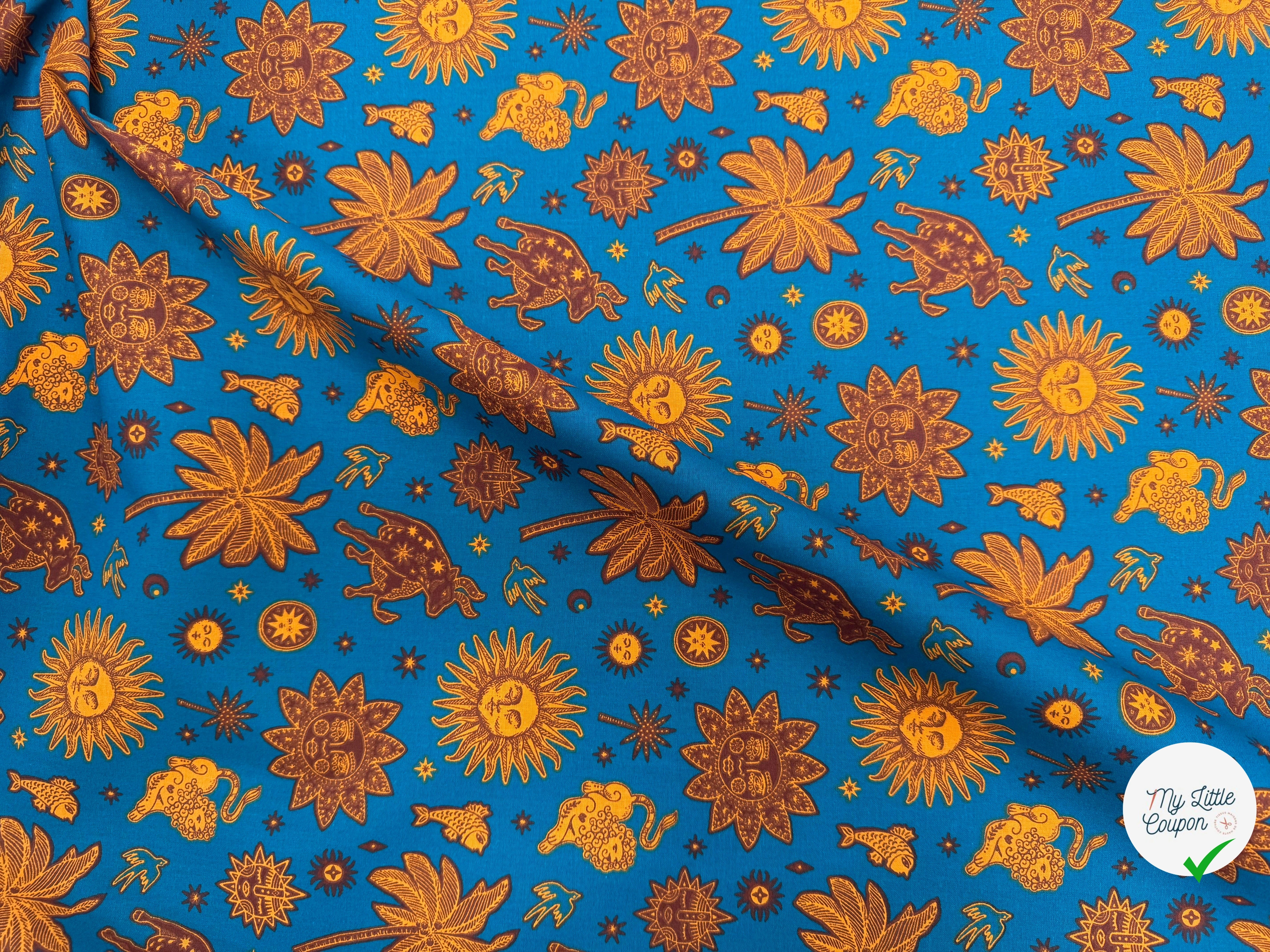 PERCALE DE COTON CHYPRE BLEU 150 CM - My Little Coupon