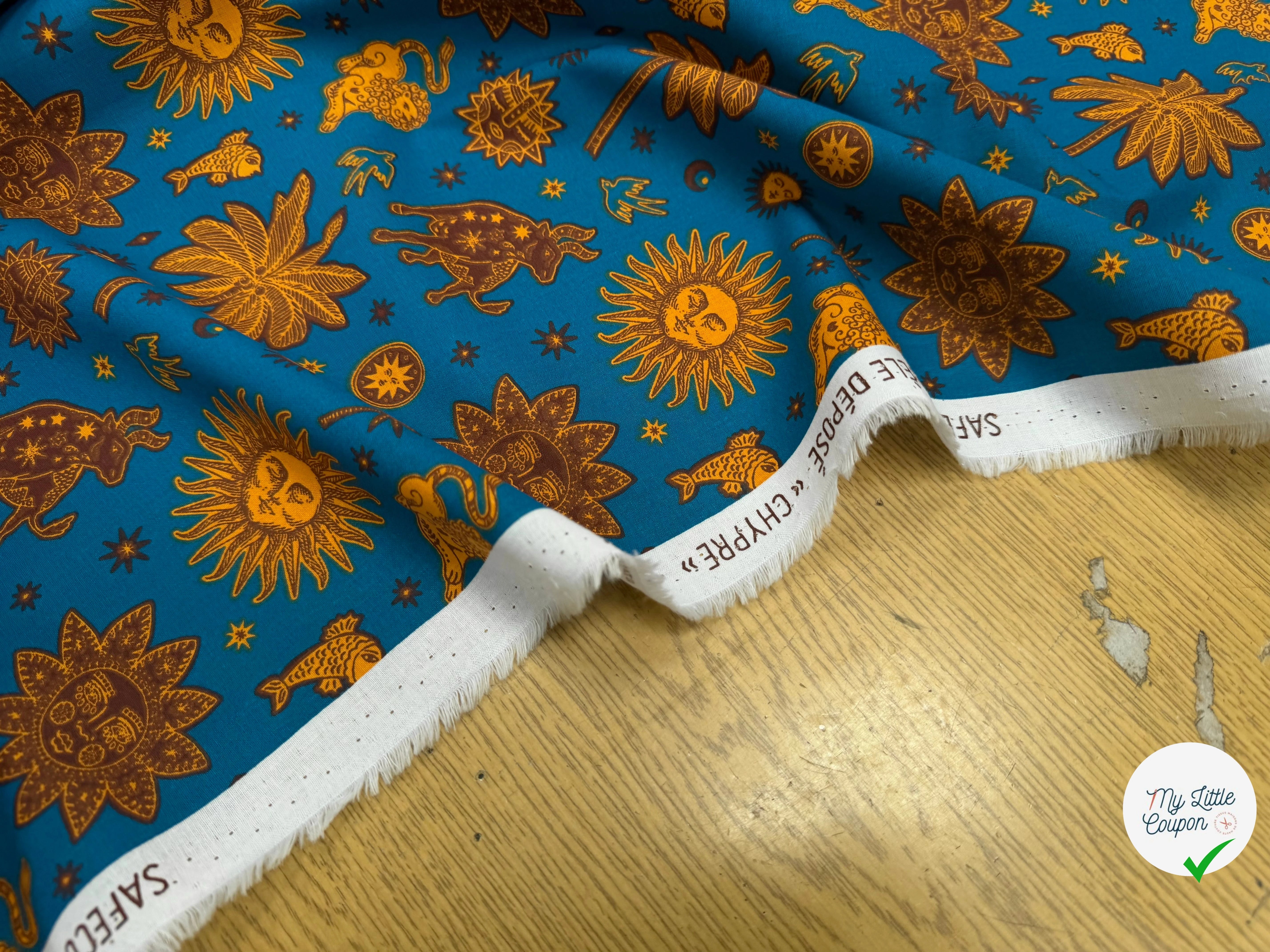 PERCALE DE COTON CHYPRE BLEU 150 CM - My Little Coupon