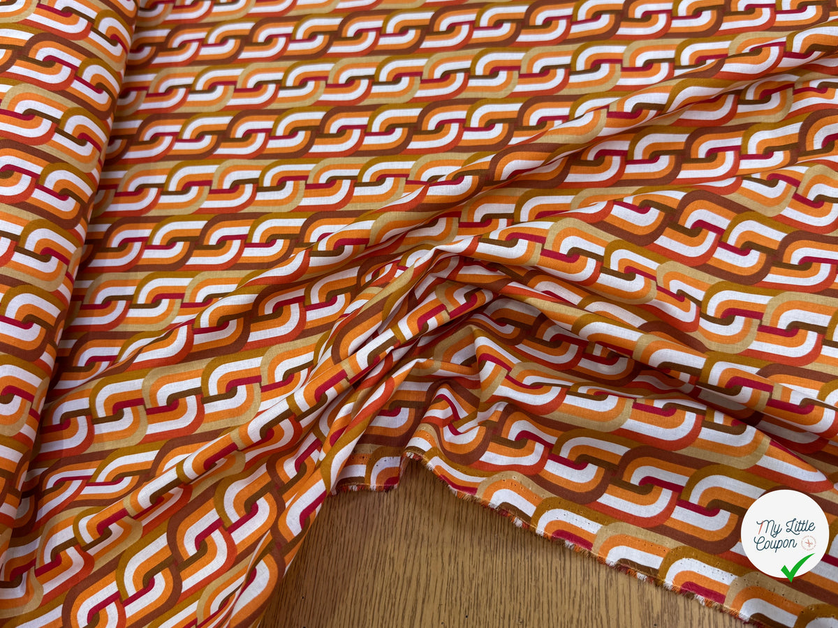 PERCALE DE COTON CLODETTE ORANGE 150 CM - My Little Coupon