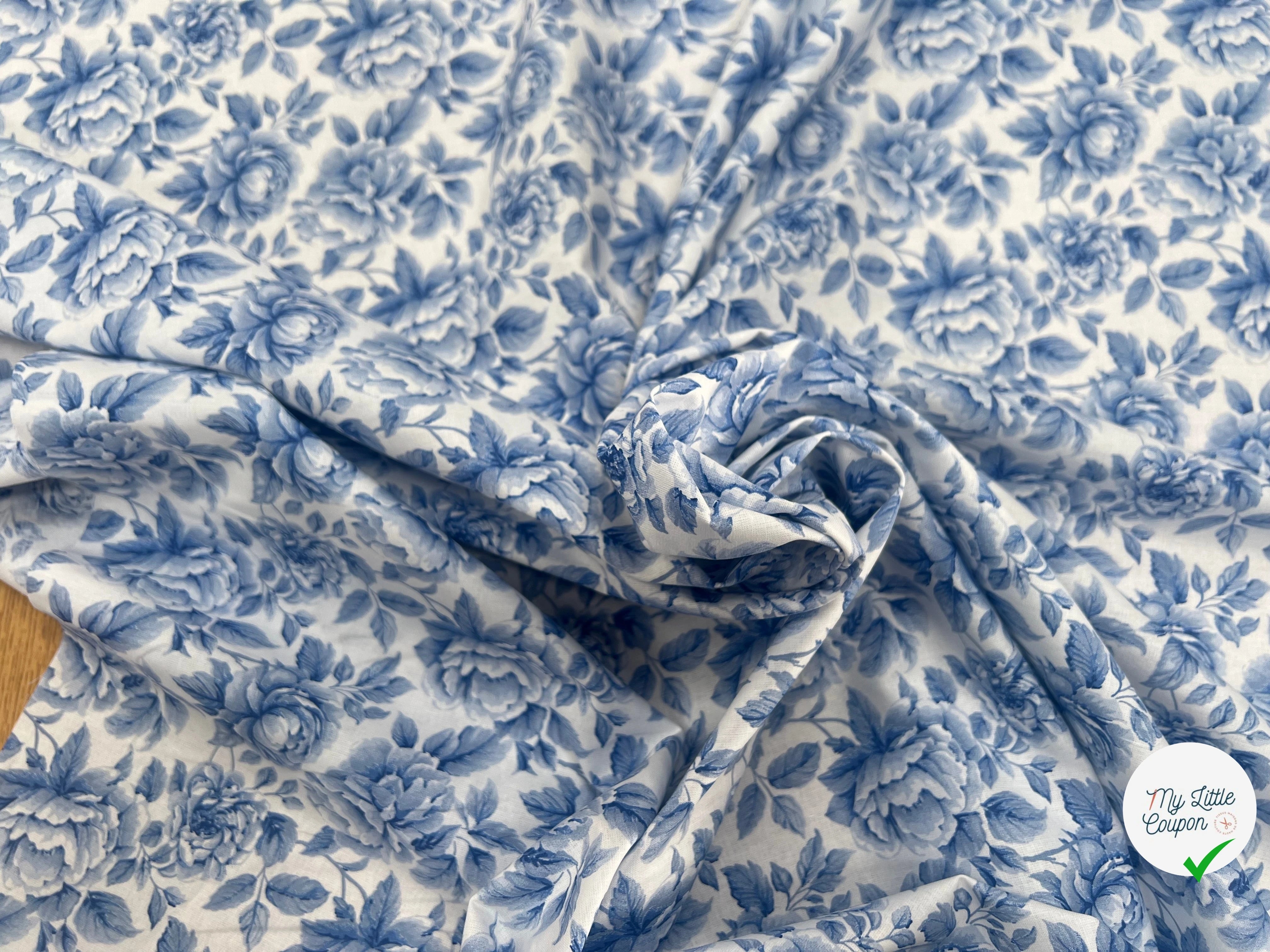 PERCALE DE COTON COBALT BLEU 150 CM - My Little Coupon