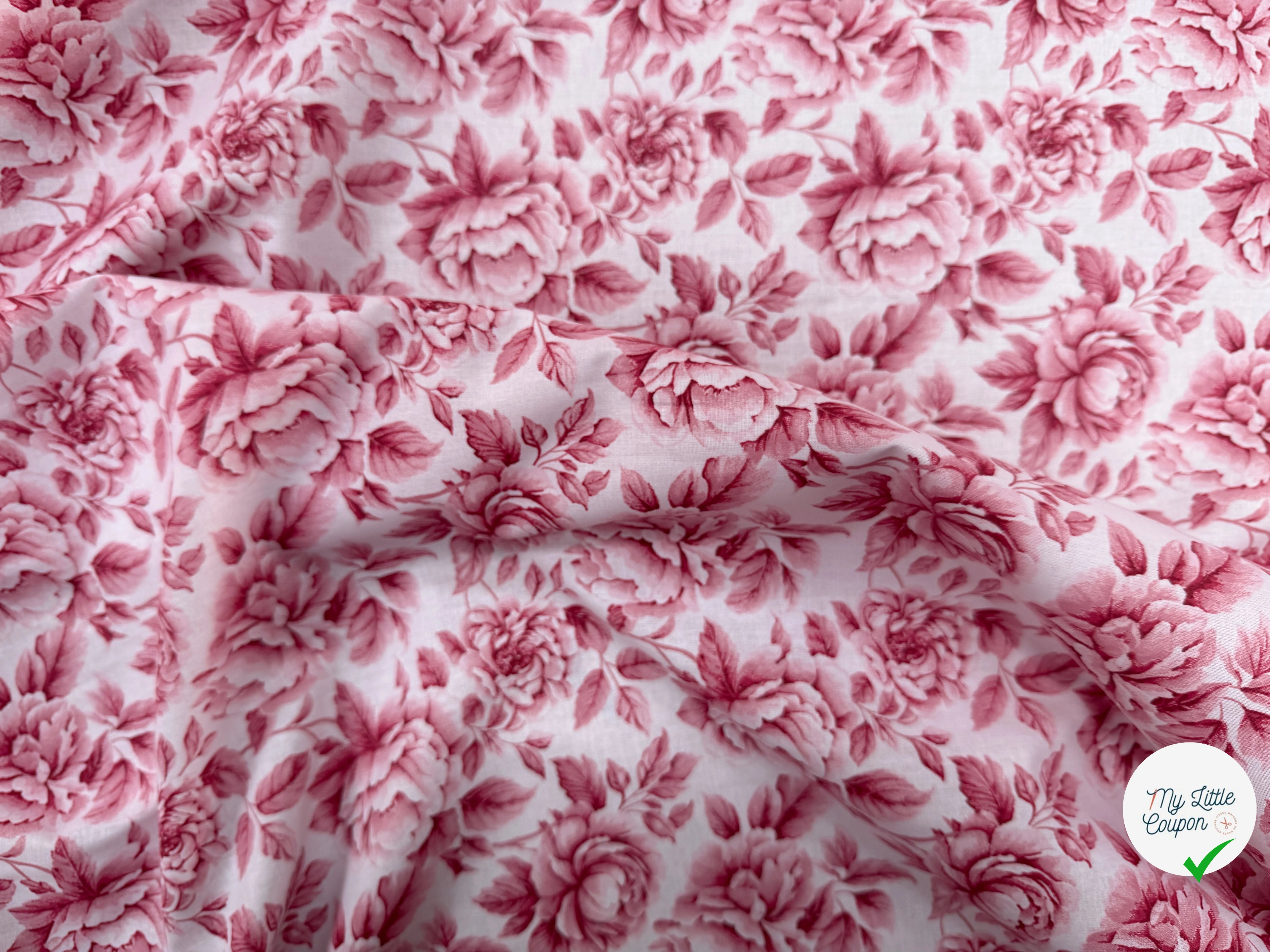 PERCALE DE COTON COBALT ROUGE 150 CM - My Little Coupon