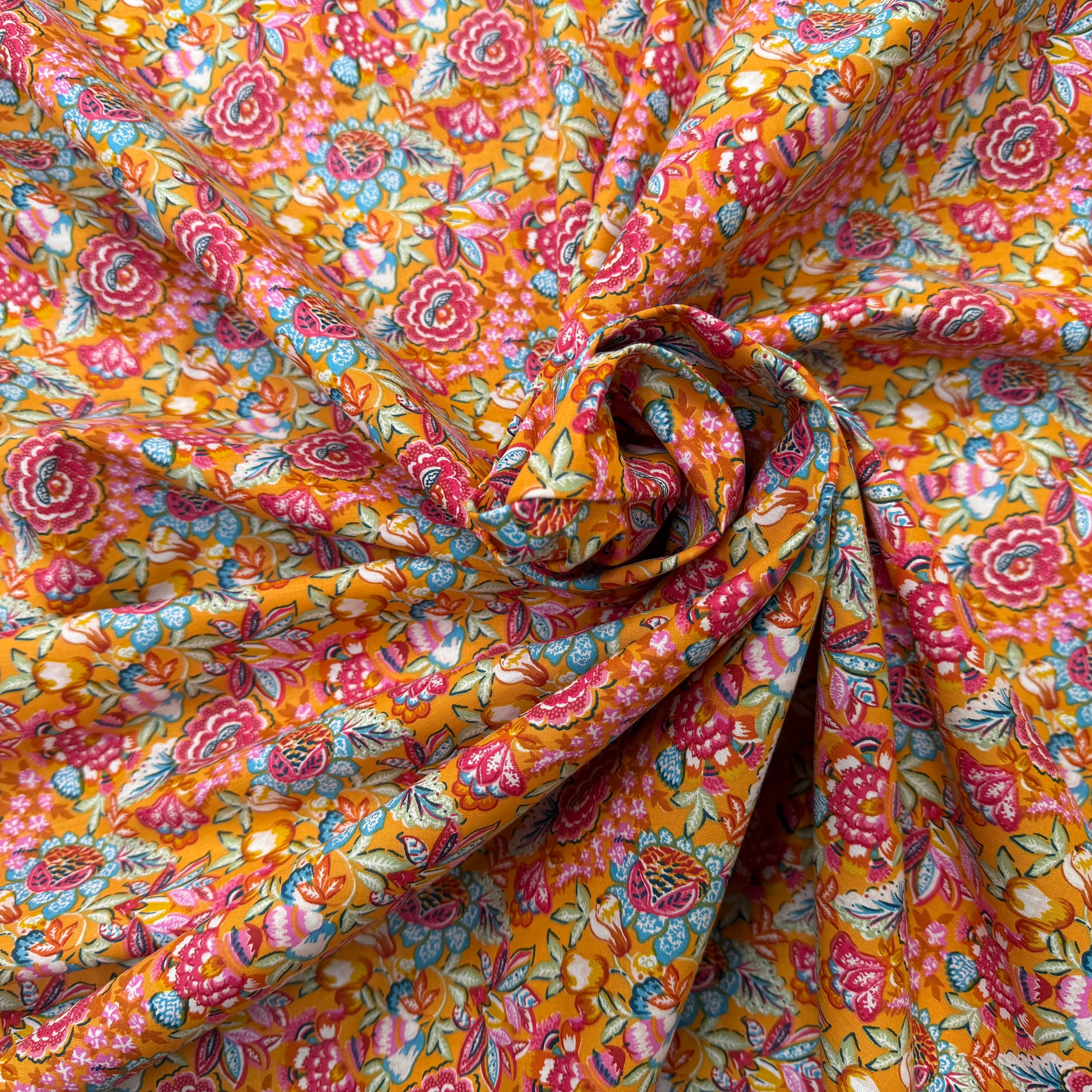 PERCALE DE COTON ESMERALDA JAUNE 150 CM - My Little Coupon