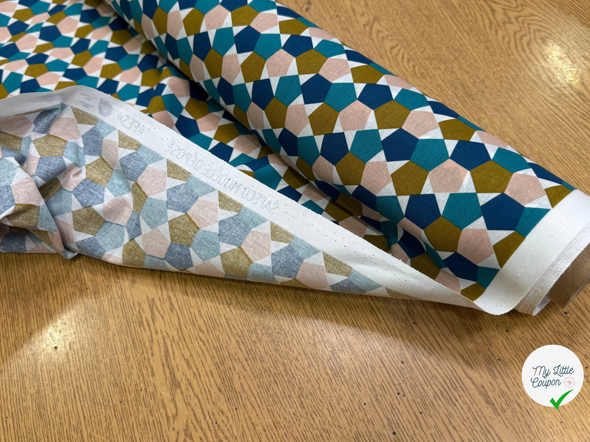 PERCALE DE COTON FES BLEU 150 CM - My Little Coupon