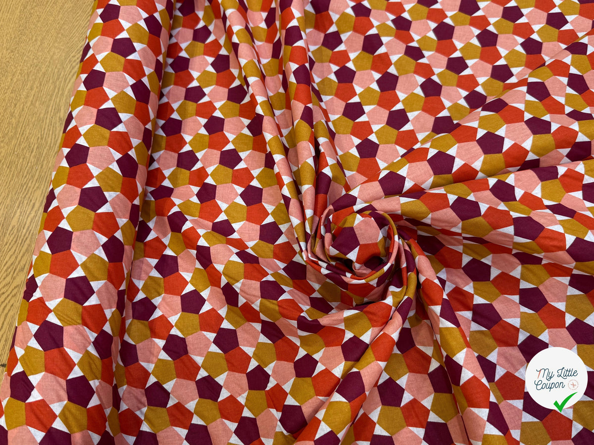 PERCALE DE COTON FES ROUGE 150 CM - My Little Coupon
