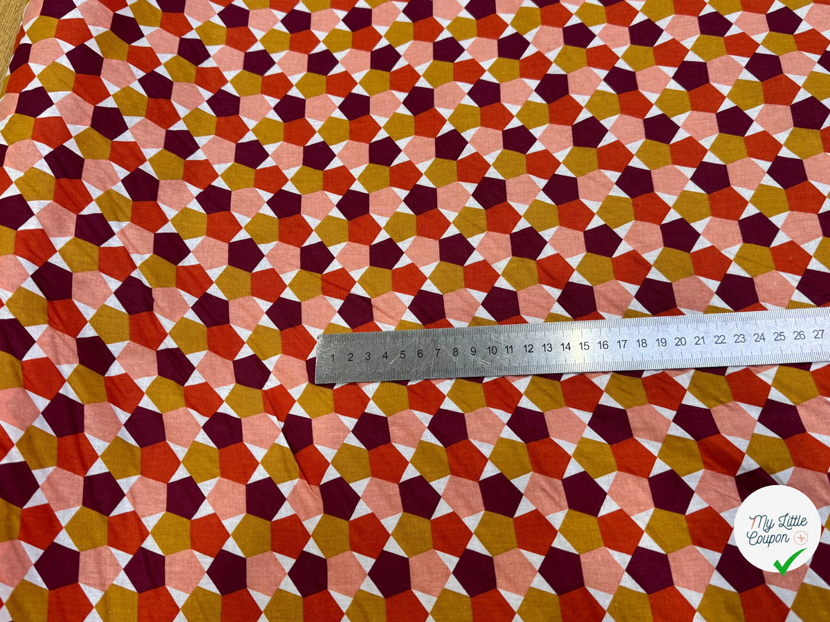 PERCALE DE COTON FES ROUGE 150 CM - My Little Coupon