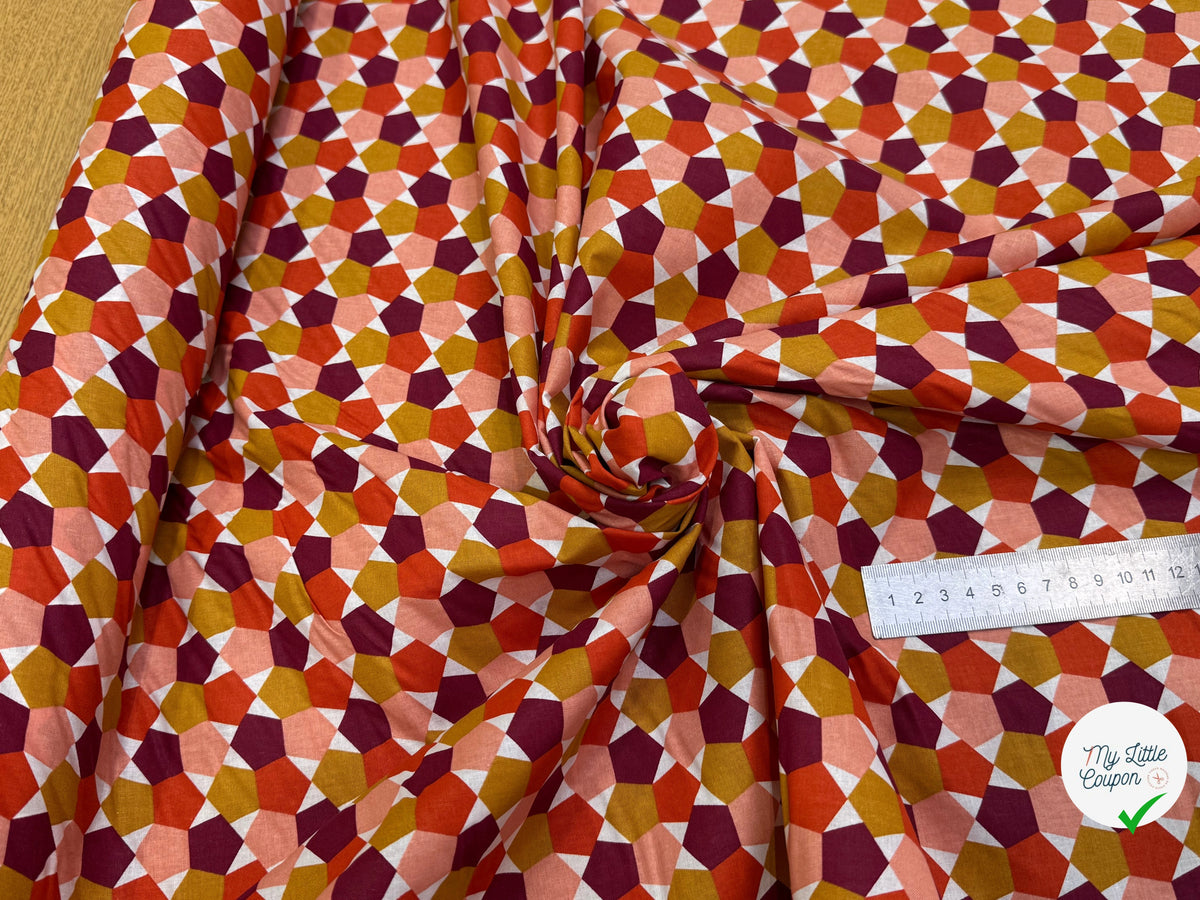 PERCALE DE COTON FES ROUGE 150 CM - My Little Coupon