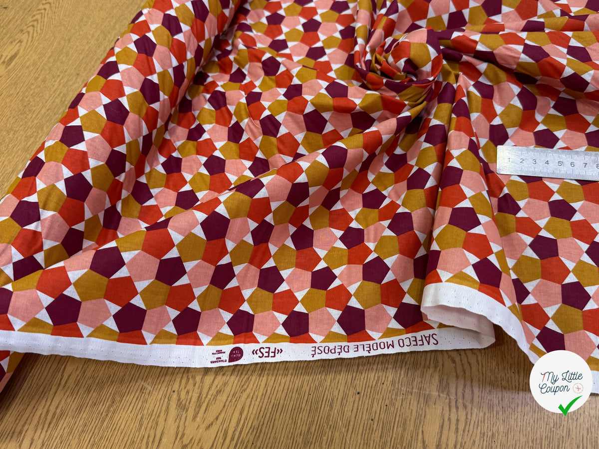 PERCALE DE COTON FES ROUGE 150 CM - My Little Coupon