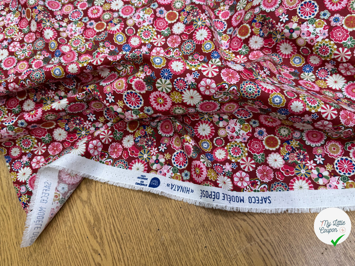 PERCALE DE COTON HINATA ROSE 150 CM - My Little Coupon