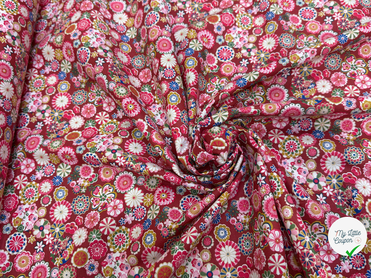 PERCALE DE COTON HINATA ROSE 150 CM - My Little Coupon