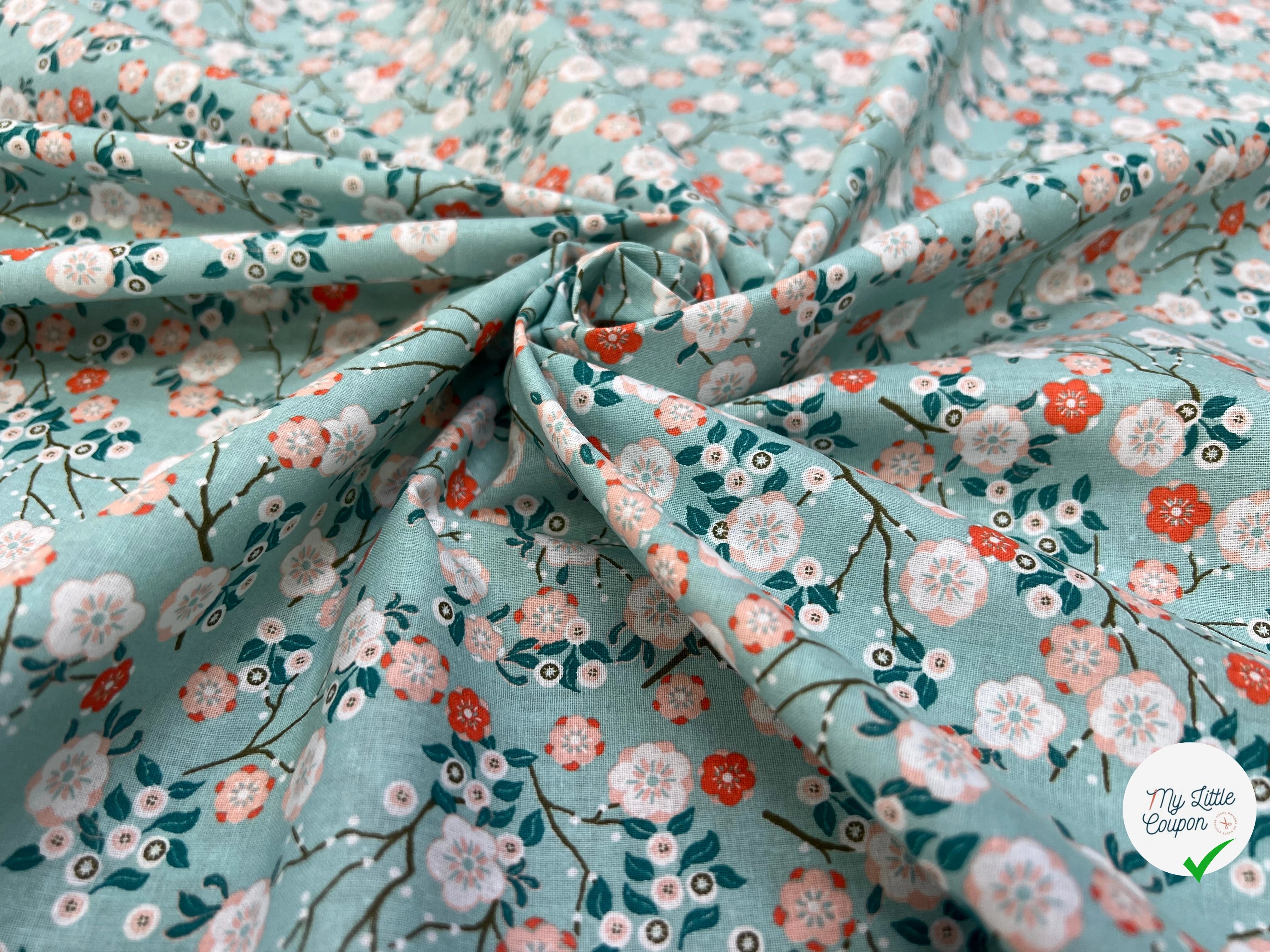 PERCALE DE COTON HOKKAIDO CIEL 150 CM - My Little Coupon