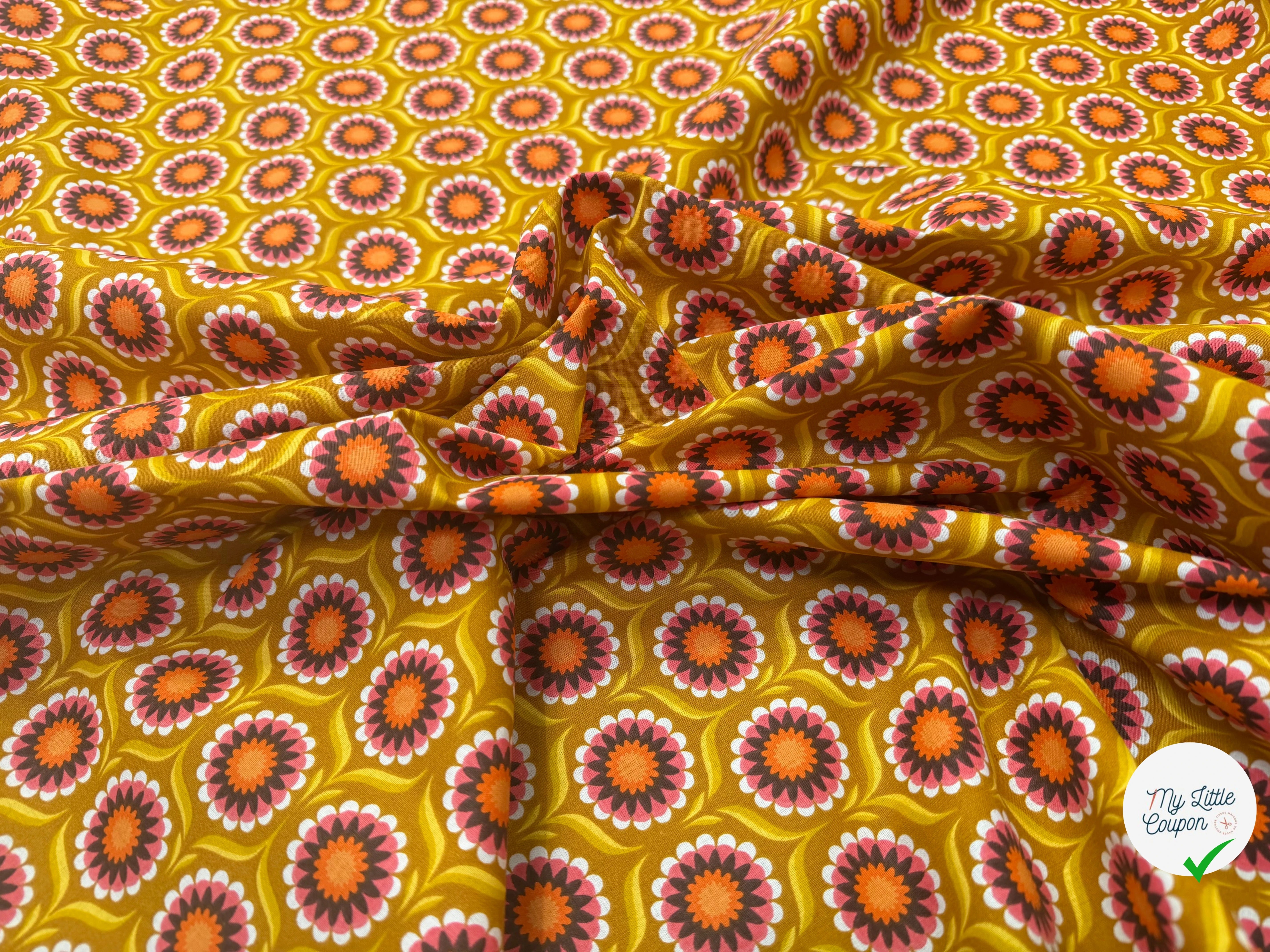 PERCALE DE COTON JOLIJOLI CURRY 150 CM - My Little Coupon