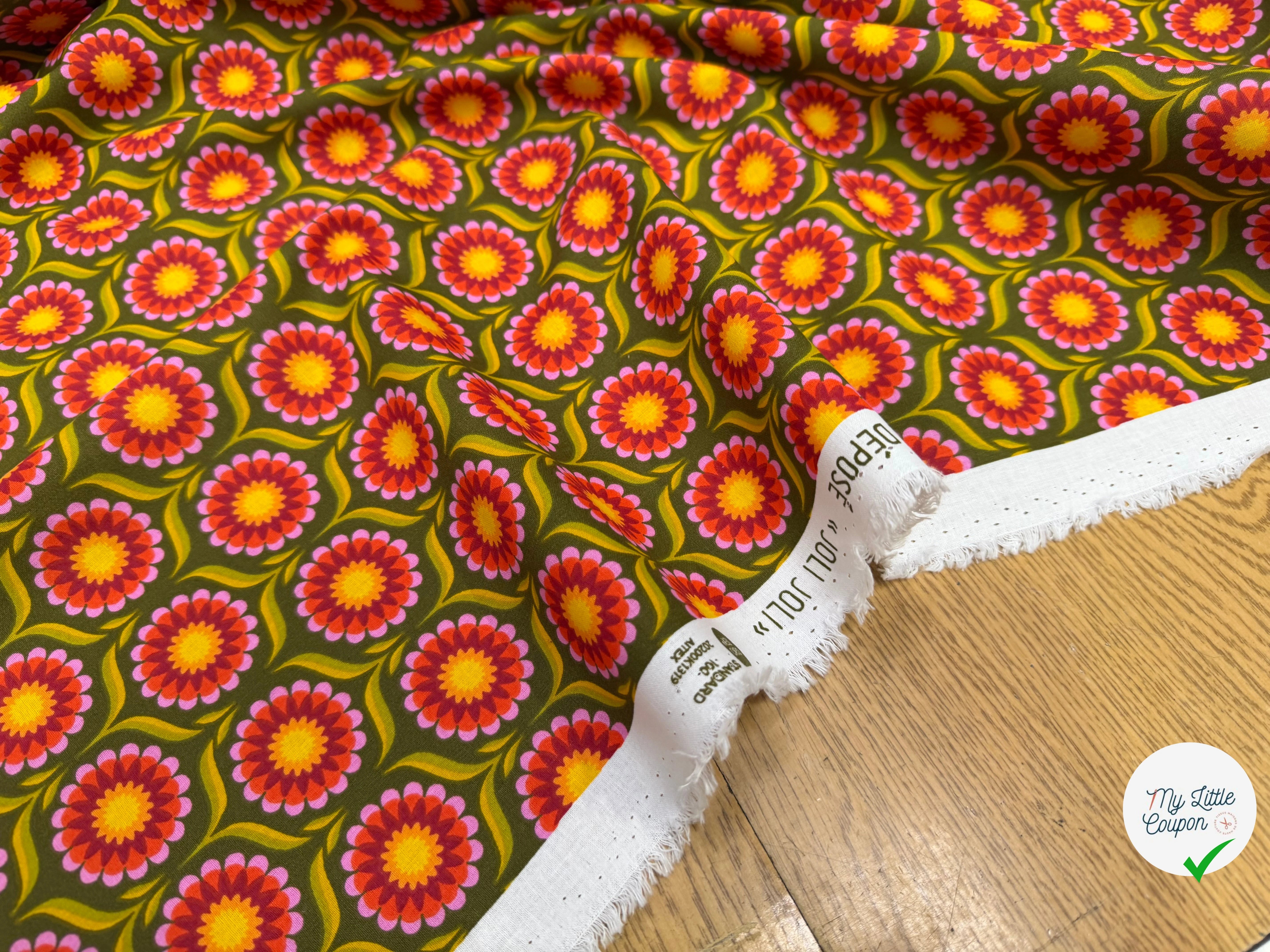 PERCALE DE COTON JOLIJOLI VERT 150 CM - My Little Coupon