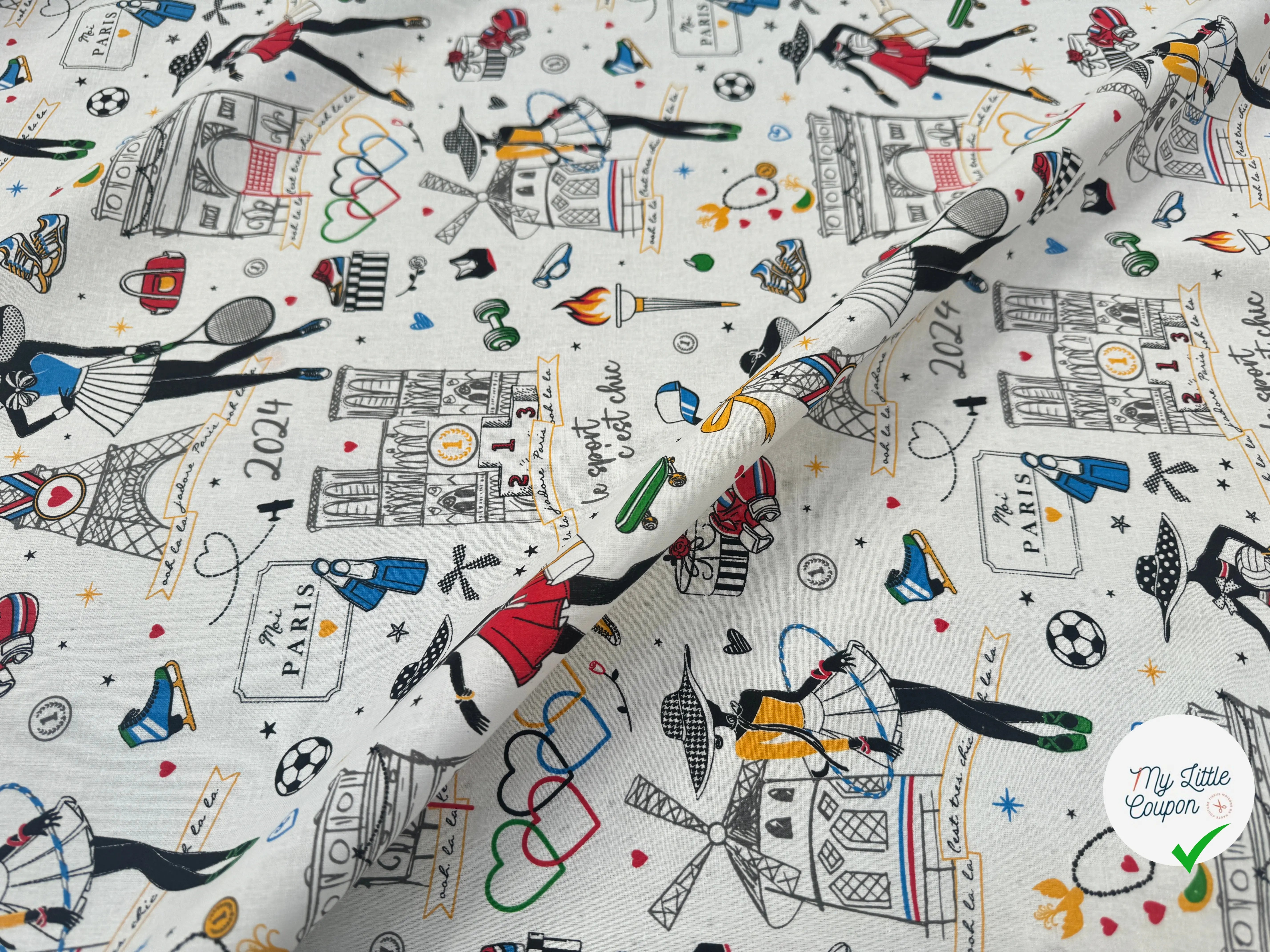 PERCALE DE COTON MEDAILLE BLANC - My Little Coupon