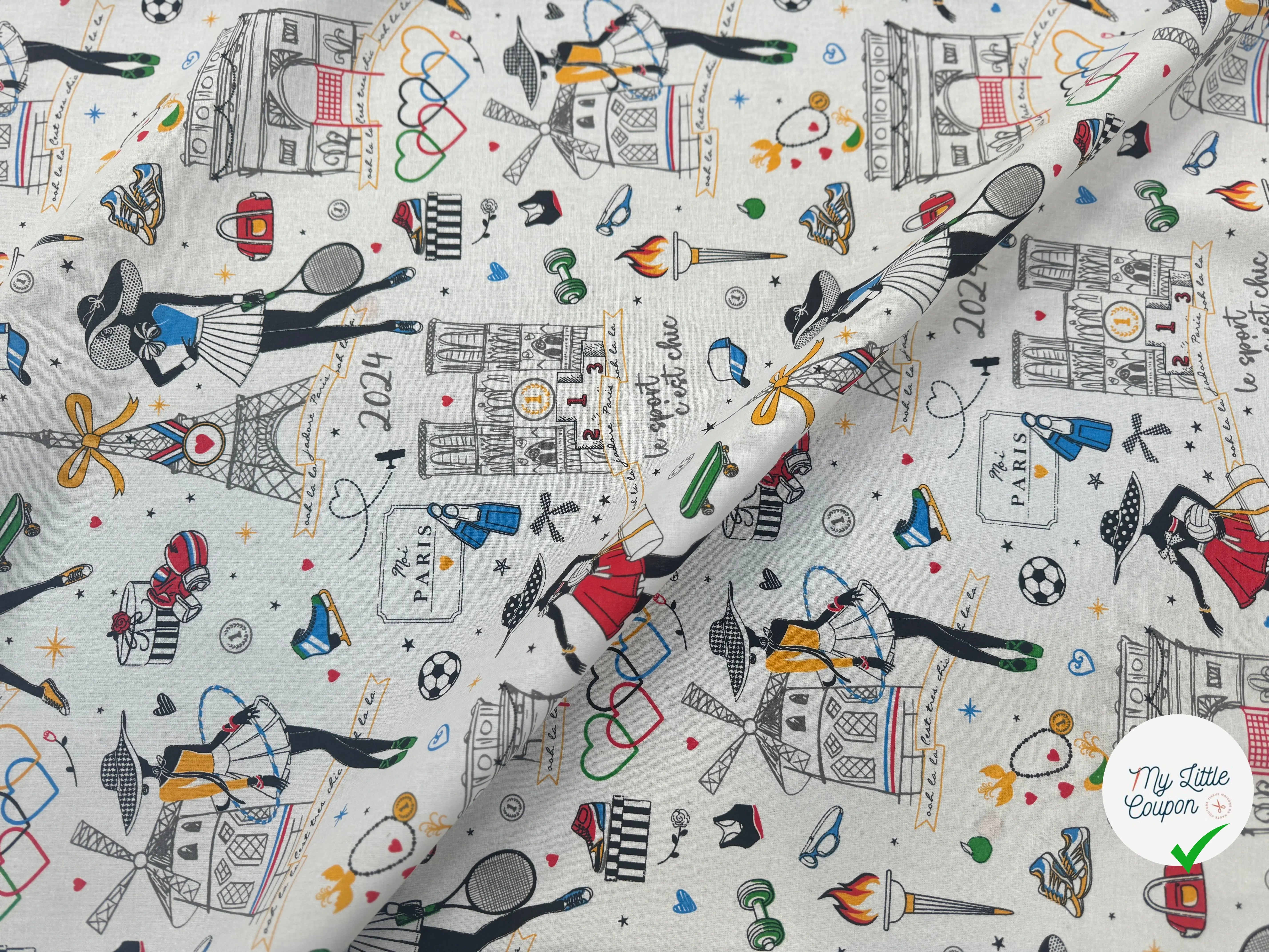 PERCALE DE COTON MEDAILLE BLANC - My Little Coupon