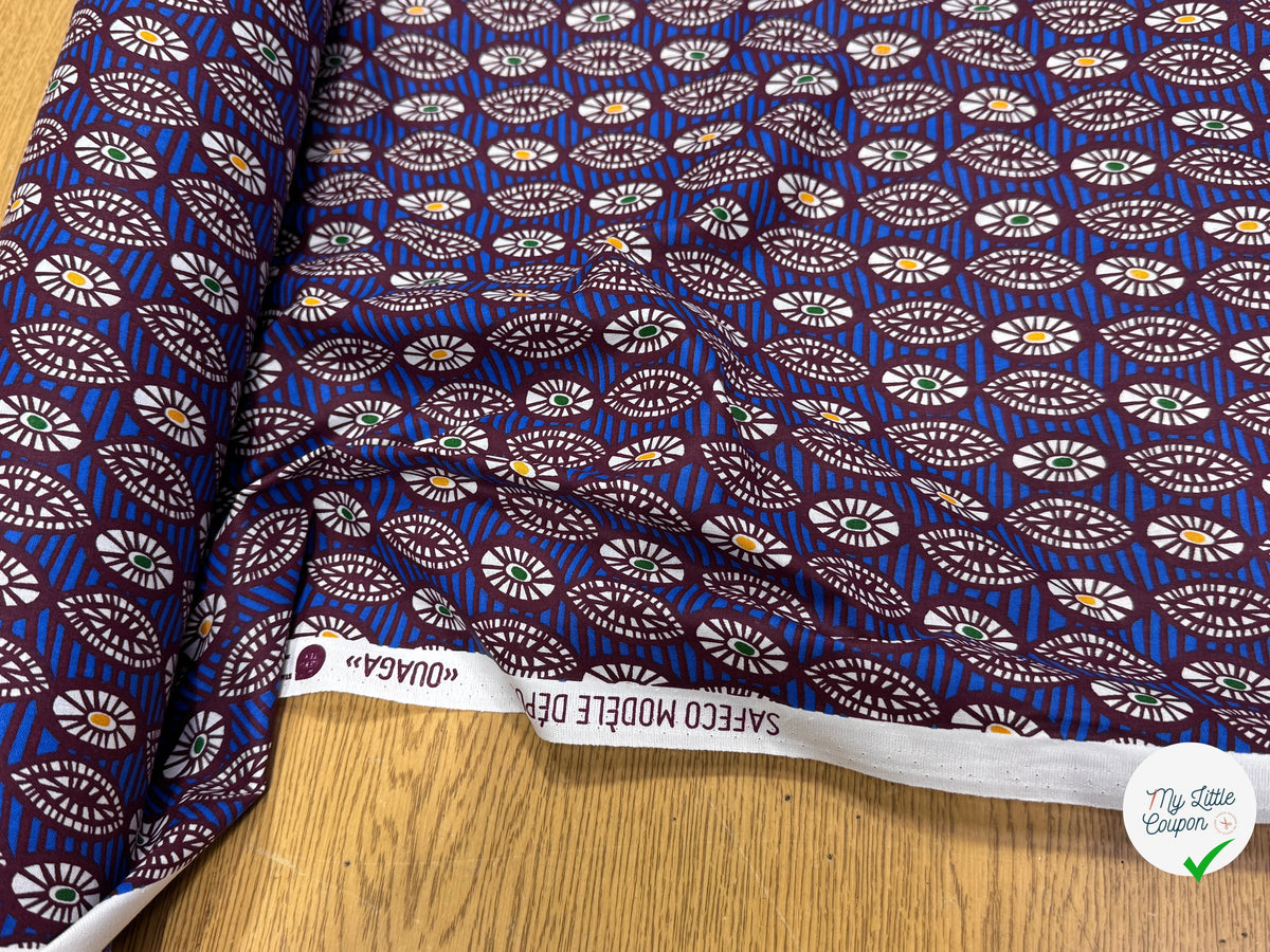 PERCALE DE COTON OUAGA BLEU 150 CM - My Little Coupon