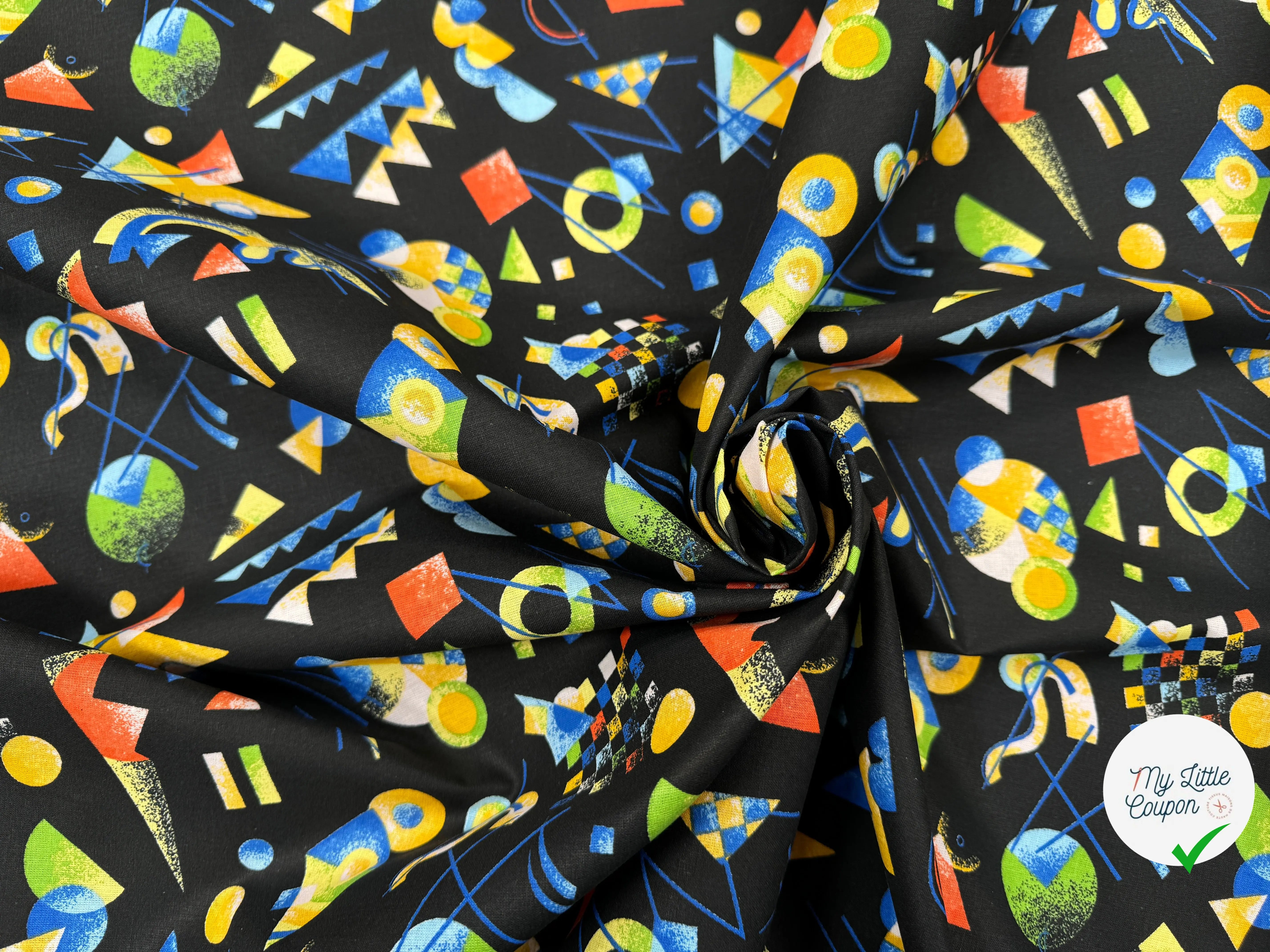 PERCALE DE COTON RETRO NOIR - My Little Coupon