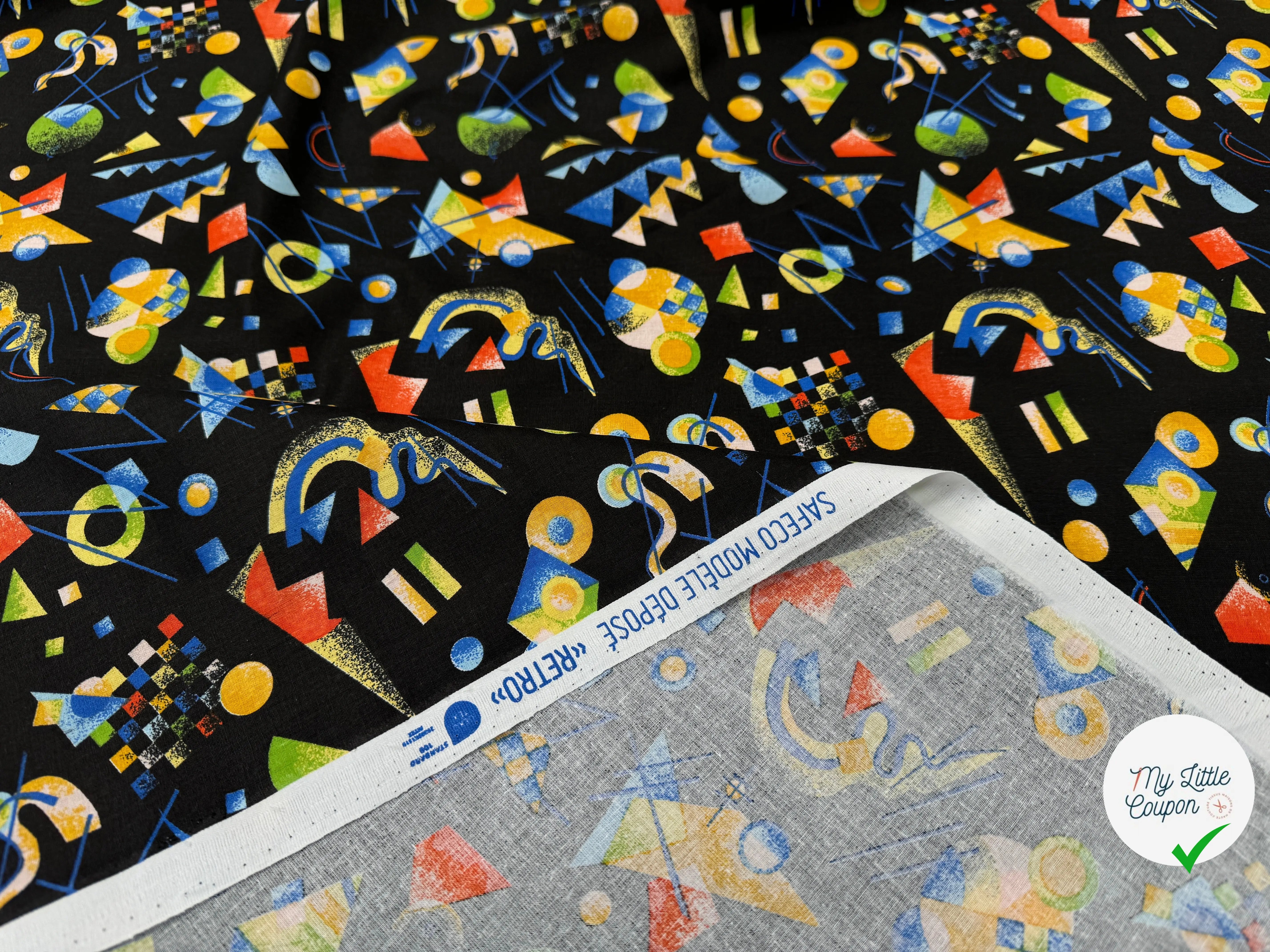 PERCALE DE COTON RETRO NOIR - My Little Coupon