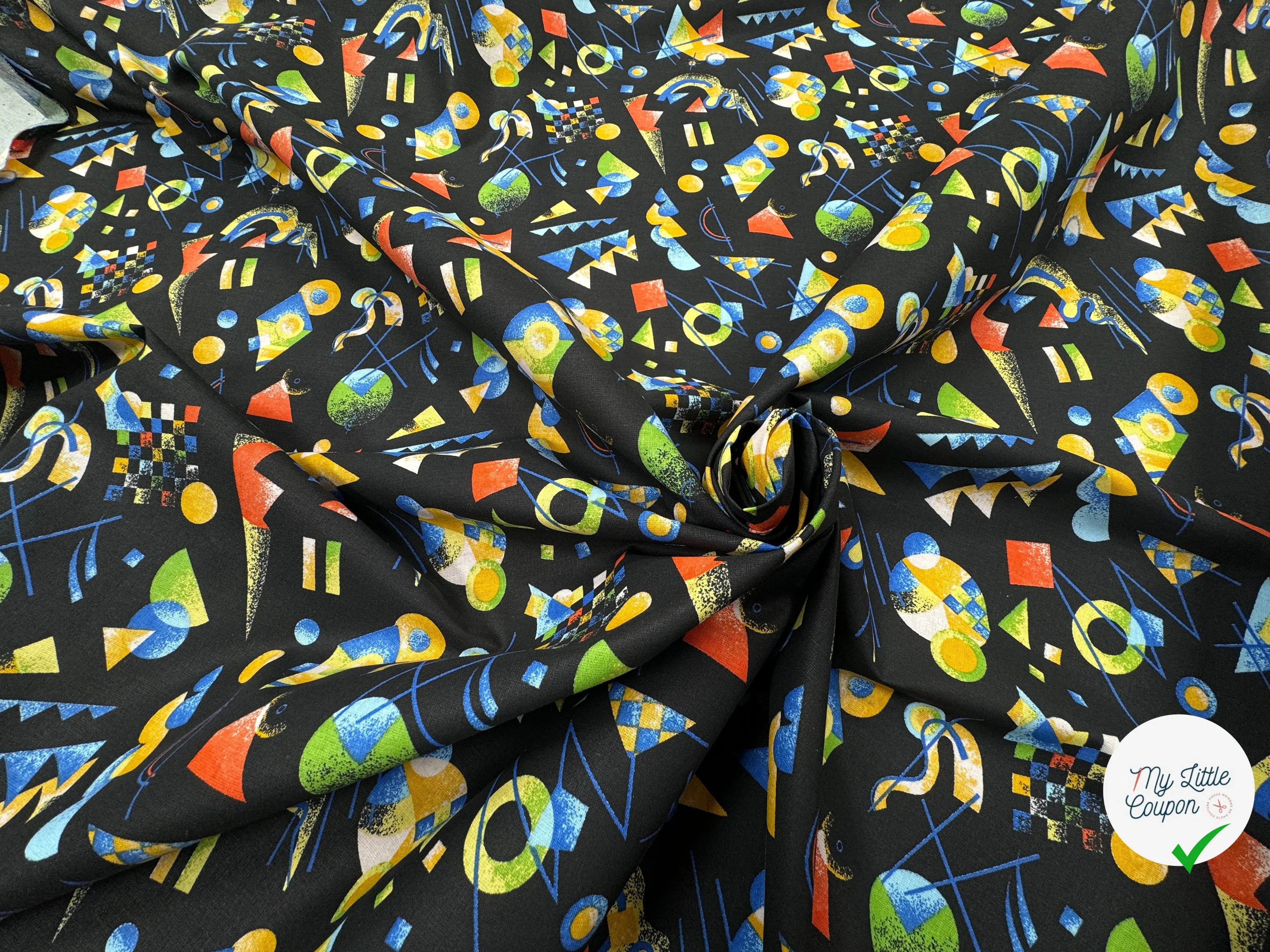 PERCALE DE COTON RETRO NOIR - My Little Coupon