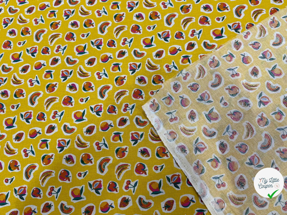 PERCALE DE COTON SIROP JAUNE 150 CM - My Little Coupon