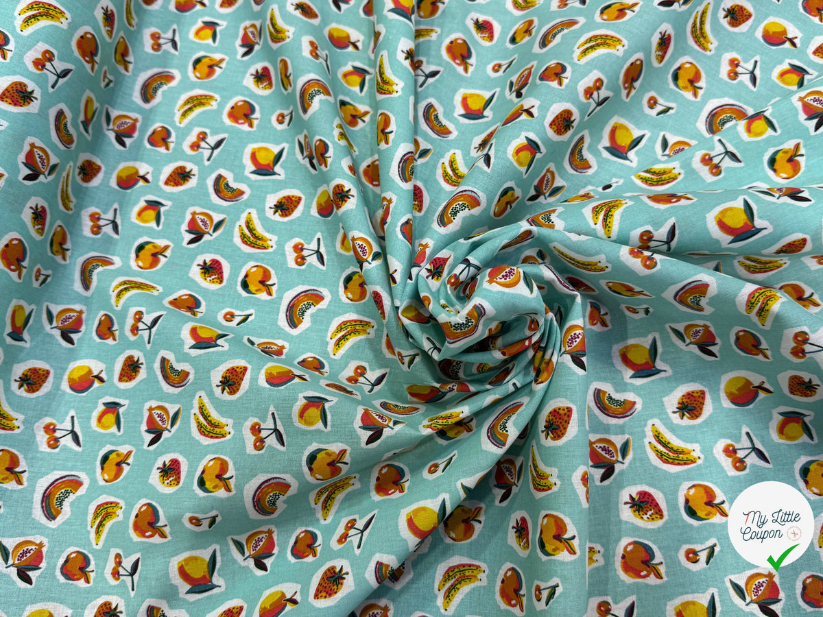 PERCALE DE COTON SIROP TURQUOISE 150 CM - My Little Coupon