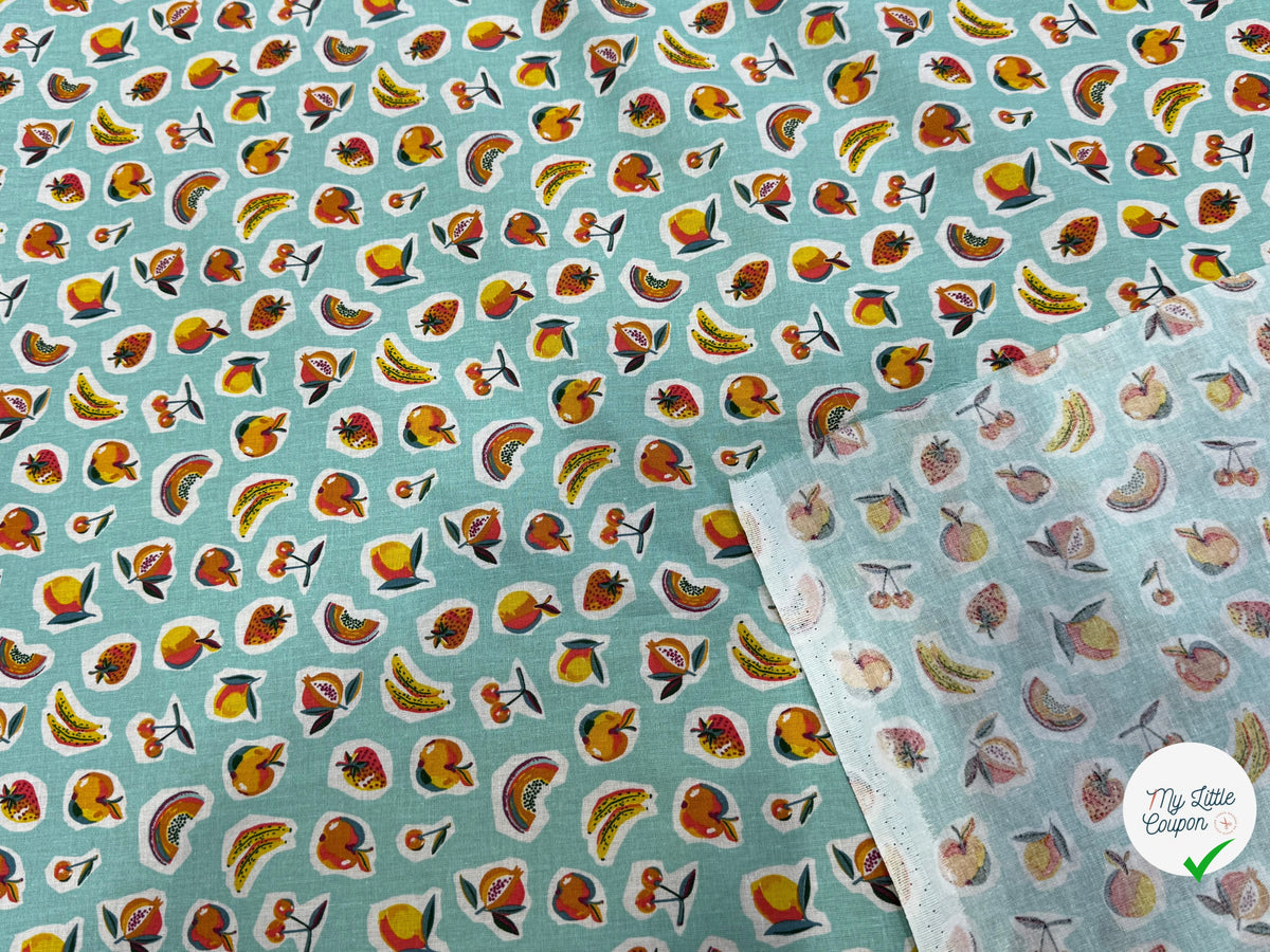 PERCALE DE COTON SIROP TURQUOISE 150 CM - My Little Coupon