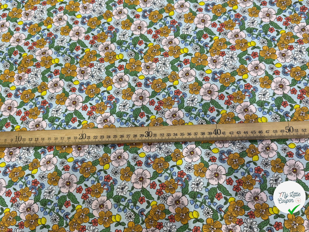 PERCALE DE COTON SUZIE CIEL 150 CM - My Little Coupon