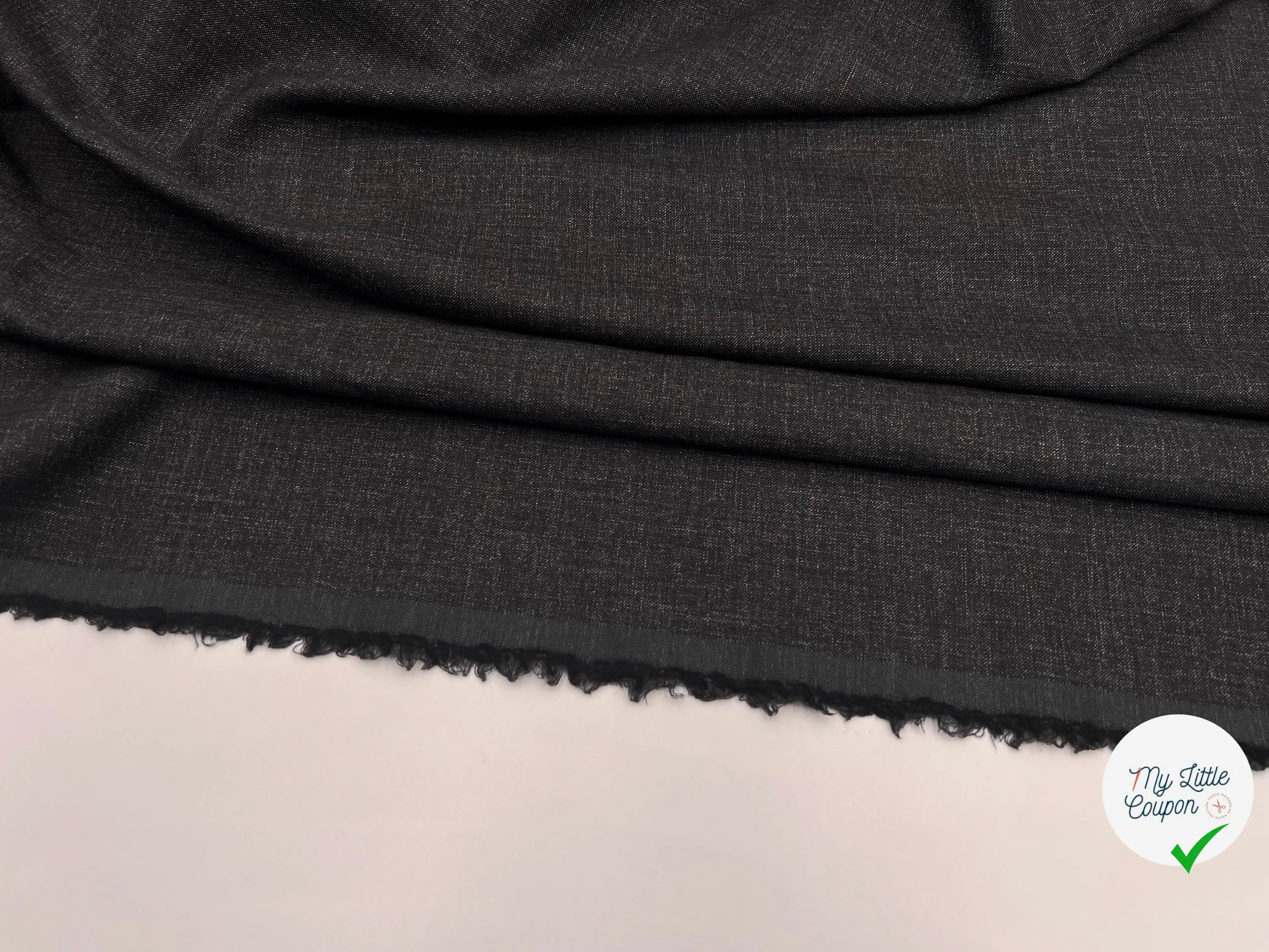 PETIT LAINAGE FIN ET DOUX FLAMME NOIR - coupon de tissu de 3 mètres - My Little Coupon - tissu - coudre